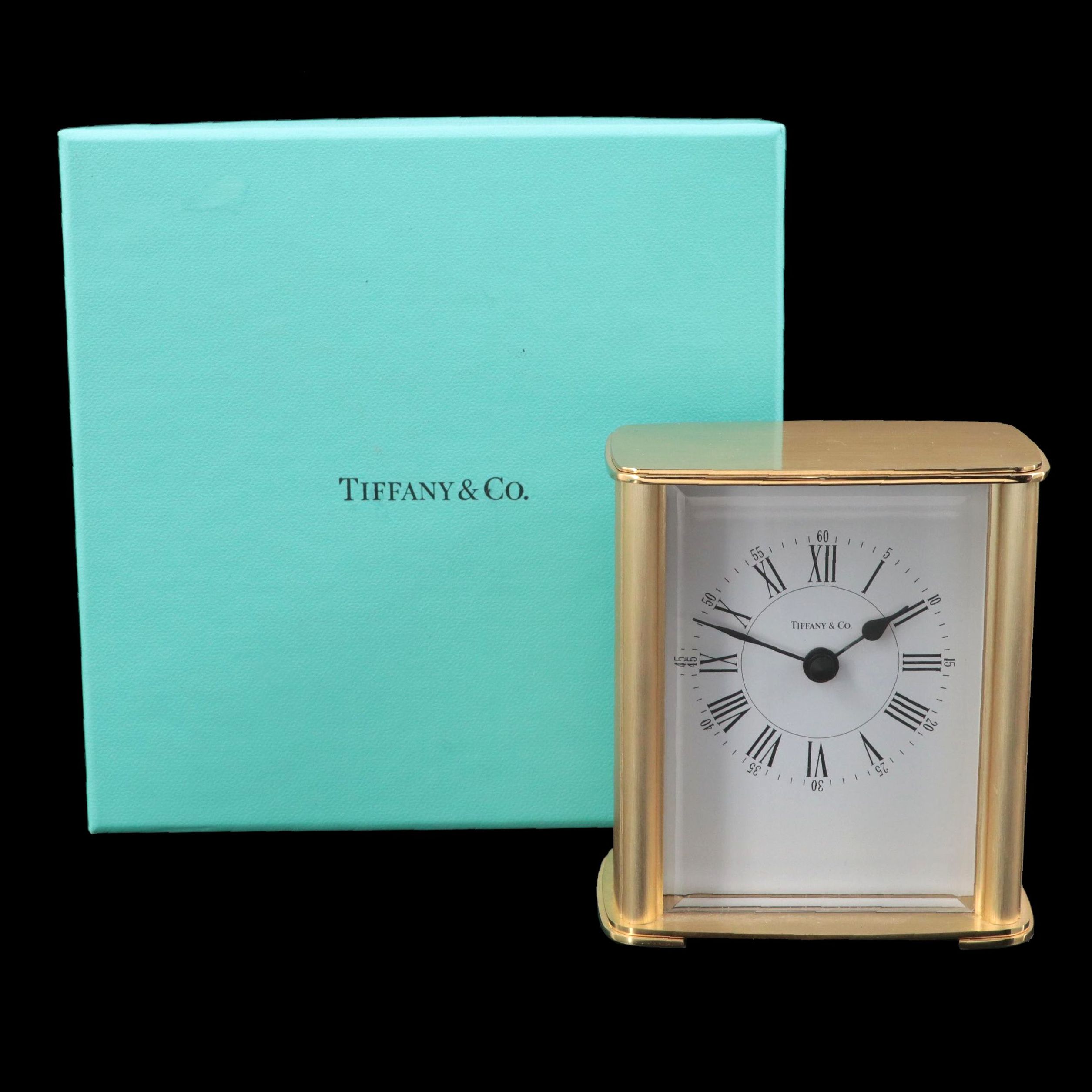 Tiffany & Co. Brass Desk Clock