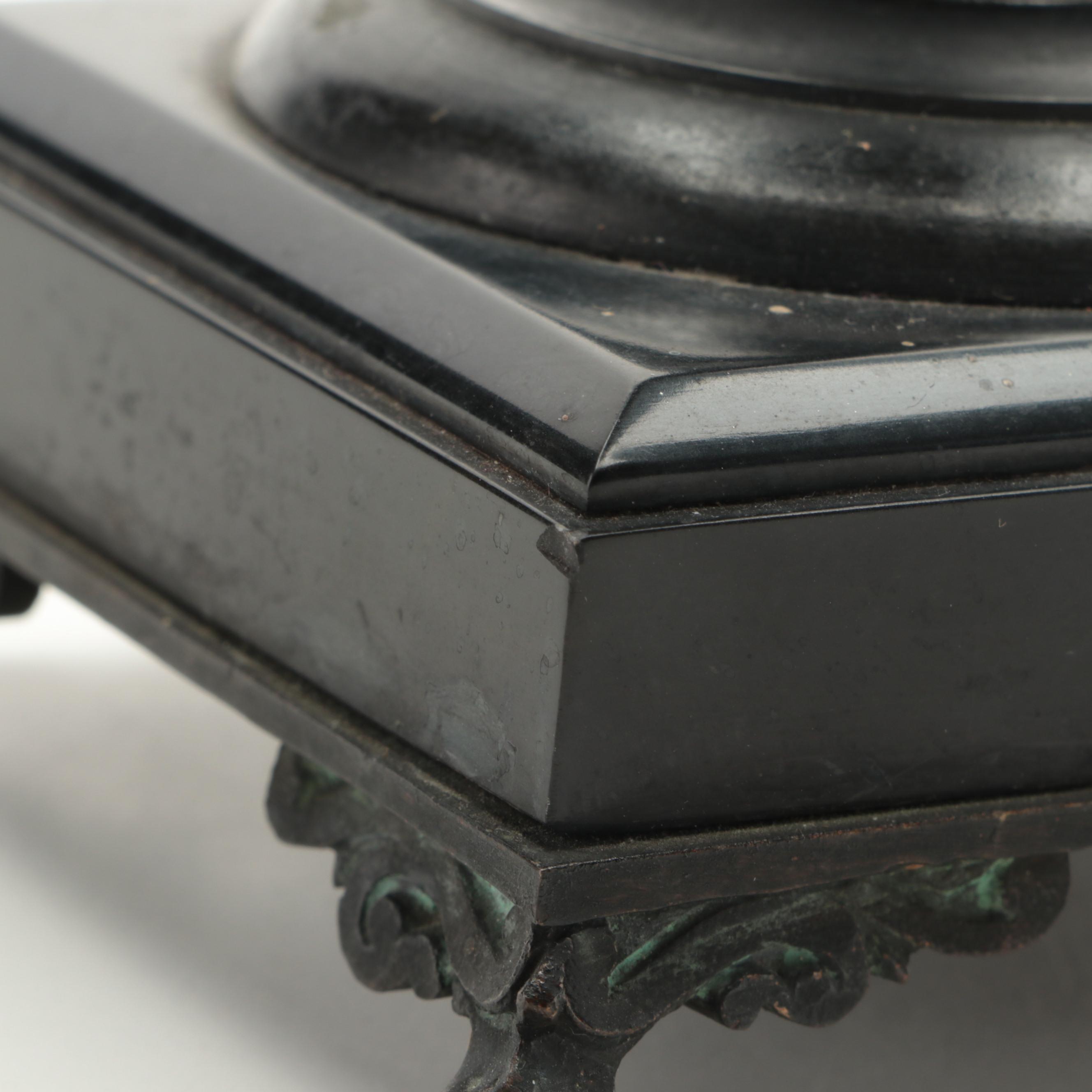 Pair of Greek Revival Bronzed Metal Amphora Urns