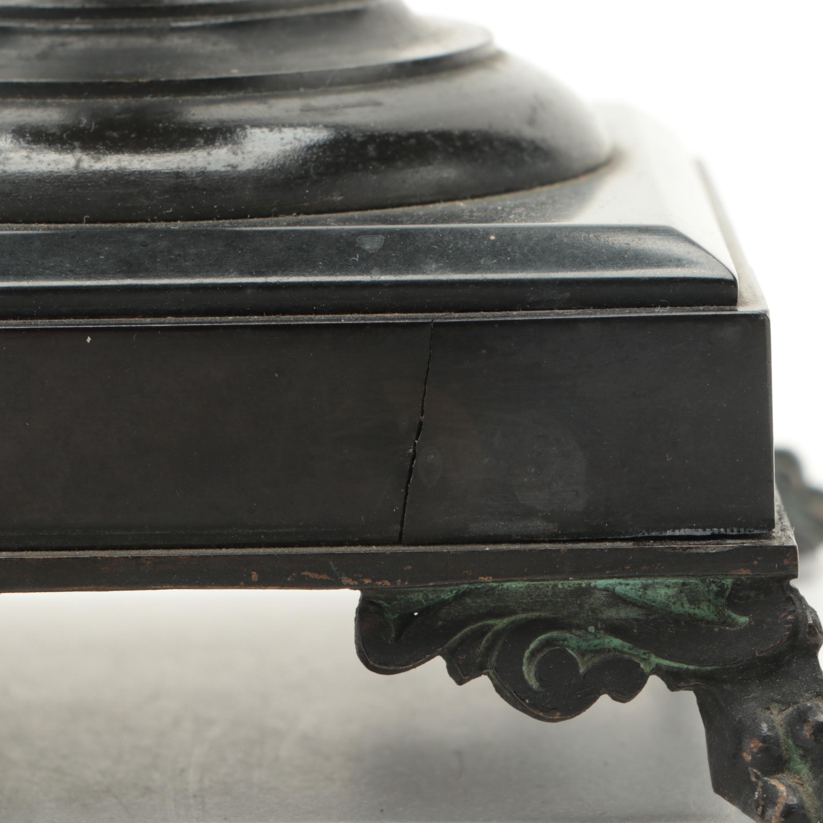 Pair of Greek Revival Bronzed Metal Amphora Urns