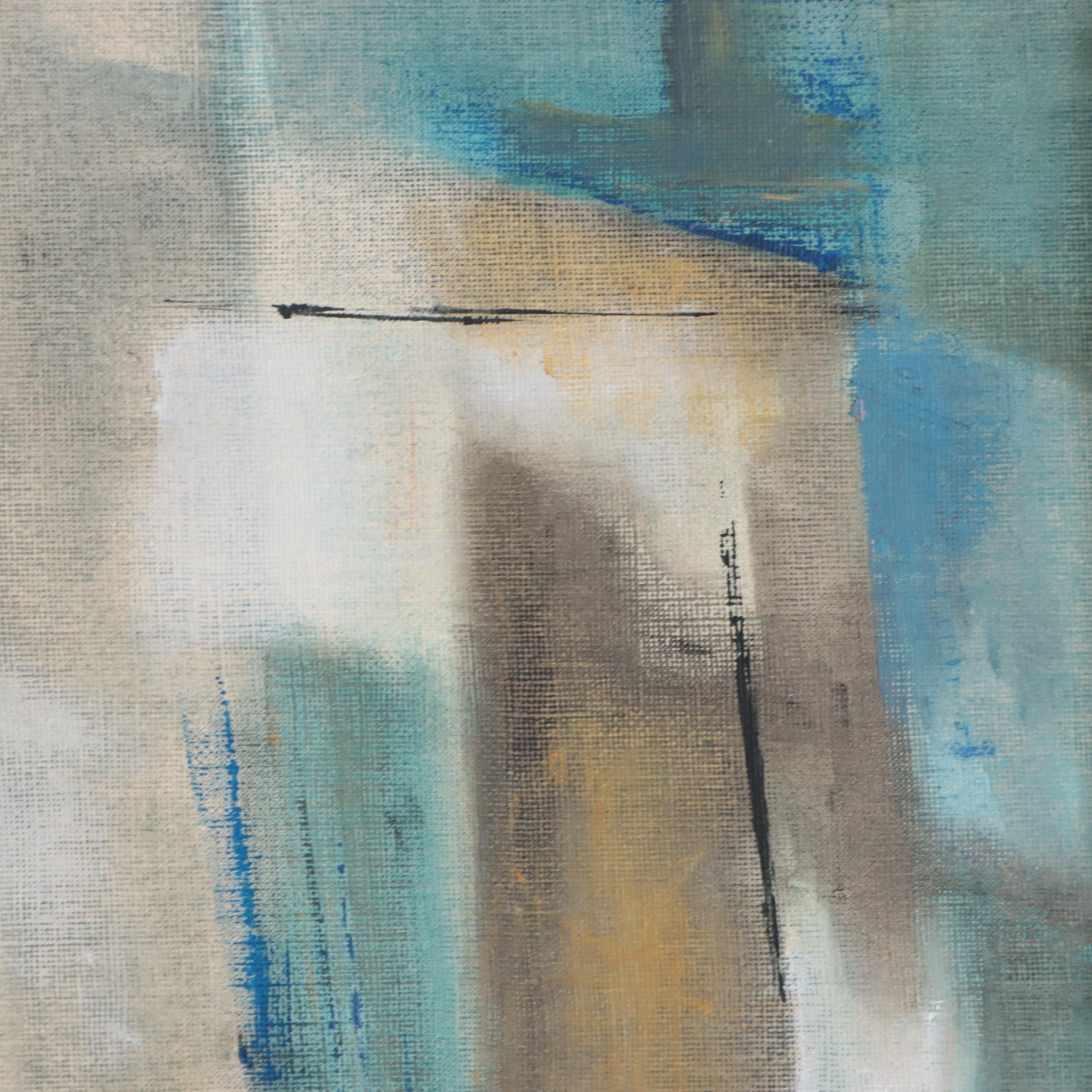 Charles Ragland Bunnell Abstract Modernist Oil Painting, 1960