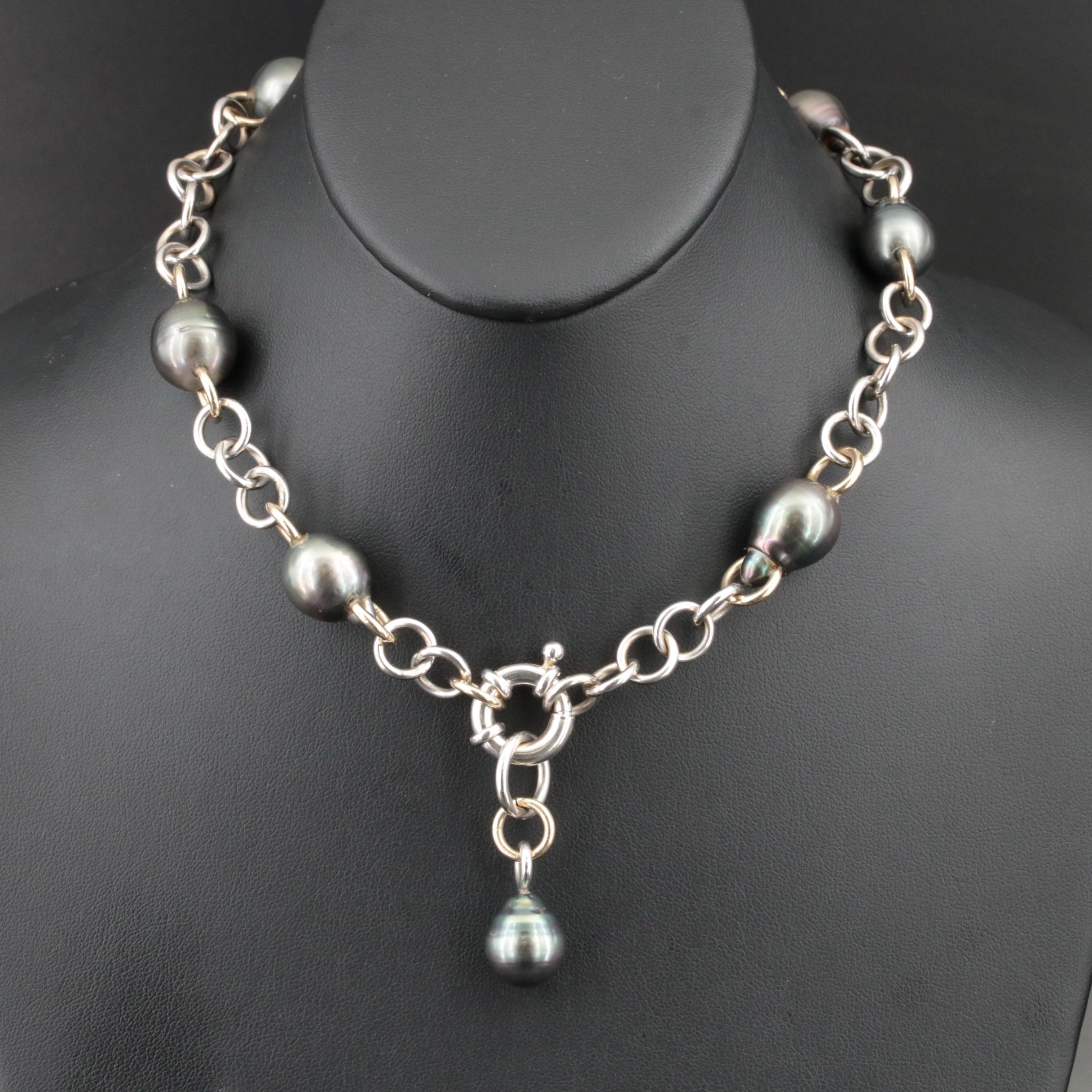 18K Baroque Pearl Station Necklace
