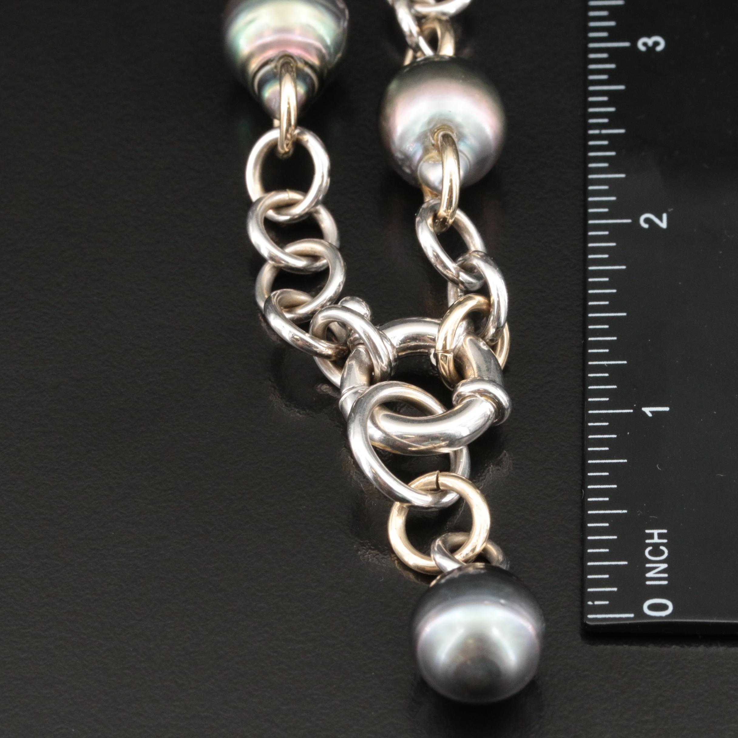 18K Baroque Pearl Station Necklace