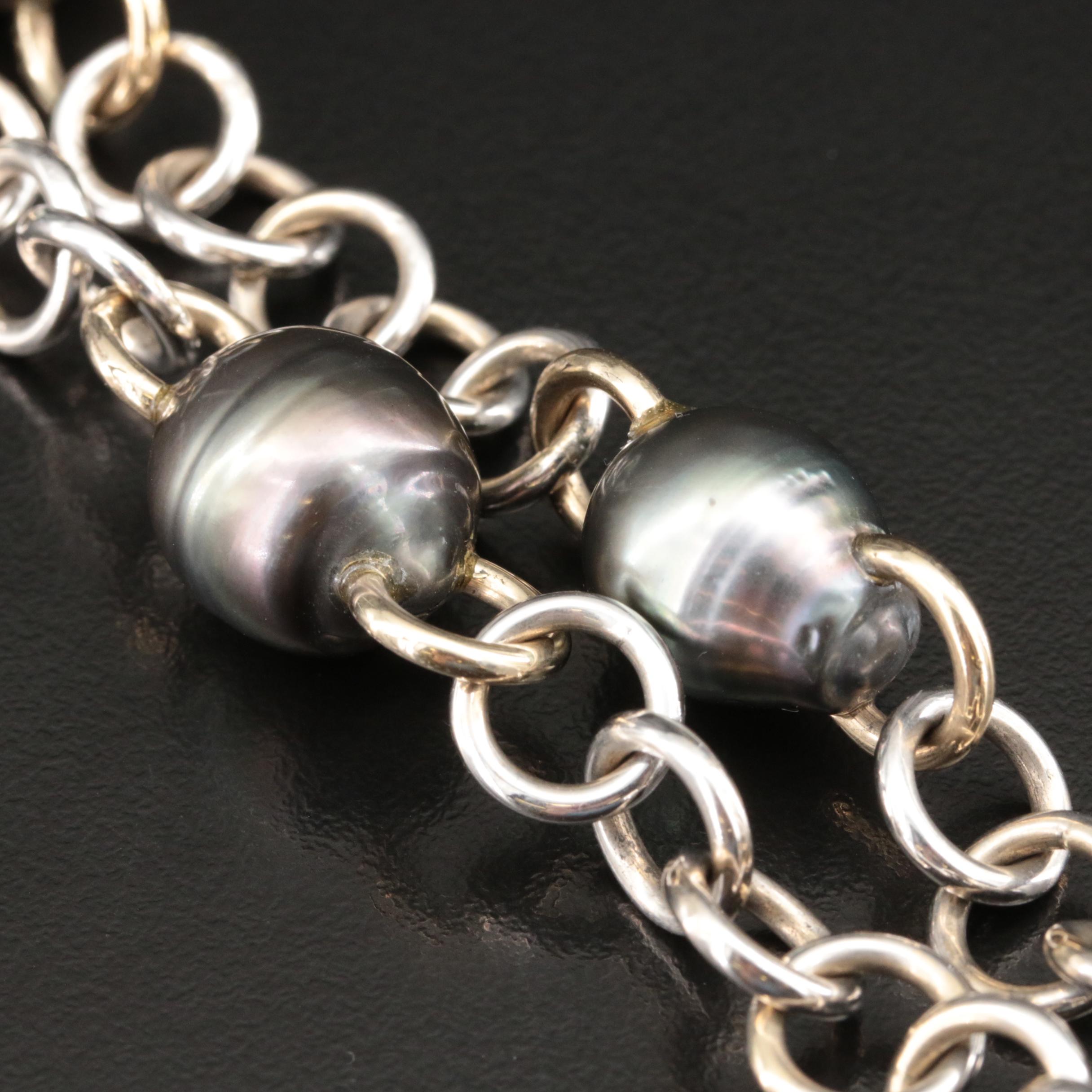 18K Baroque Pearl Station Necklace