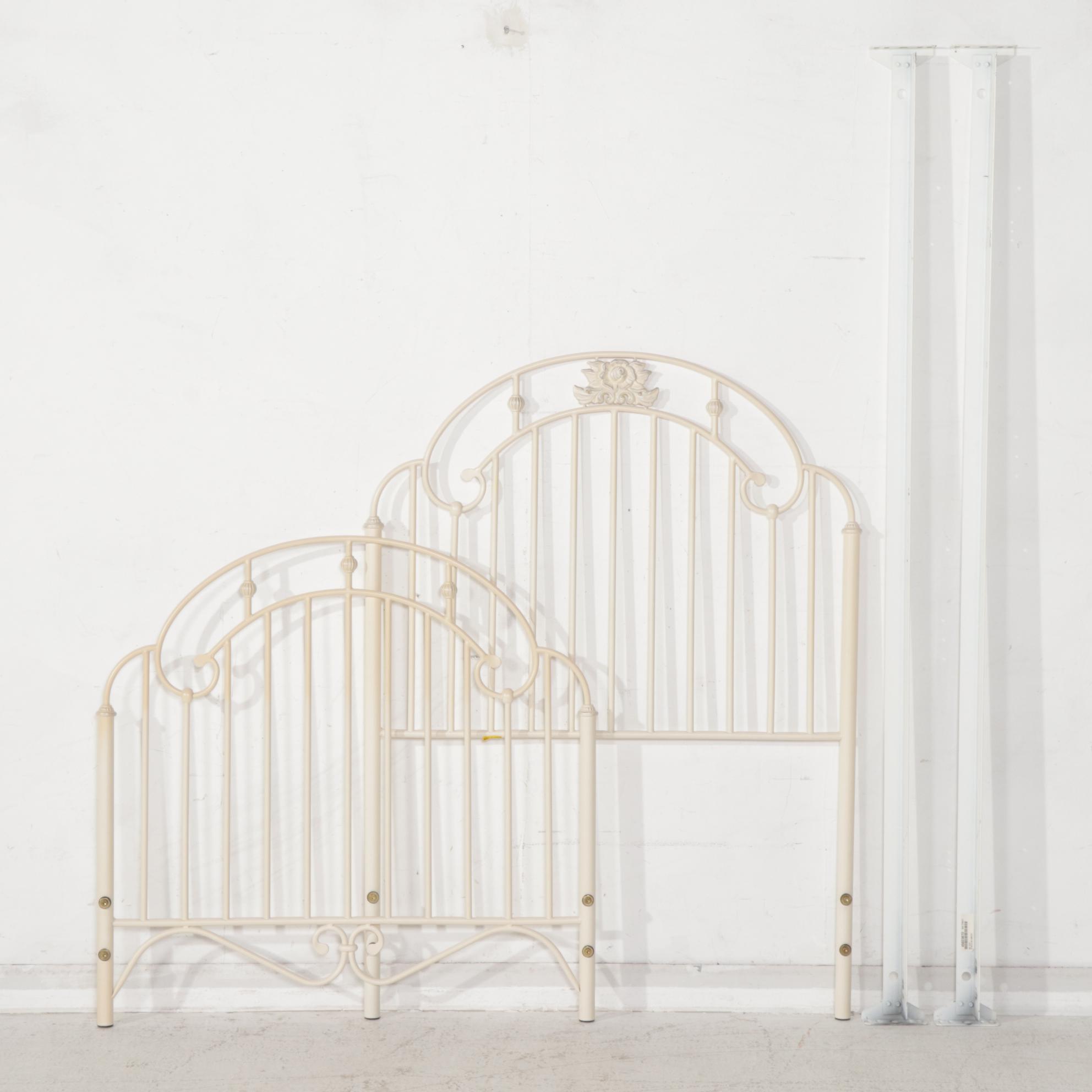 Henry Link White-Painted Wicker Mixed Bedroom Set with Metal Twin Bed Frame