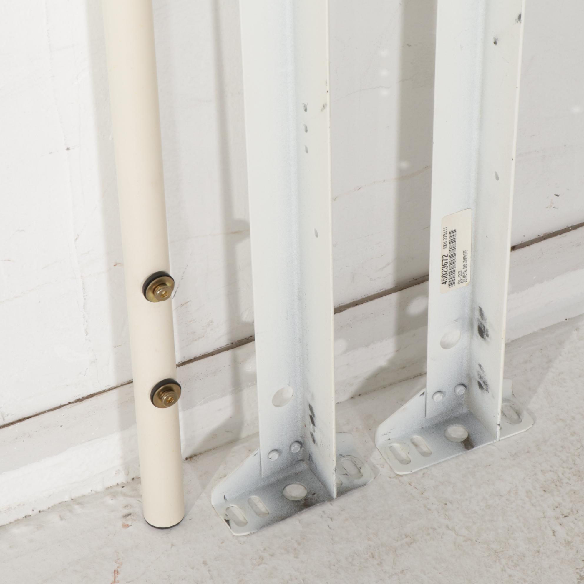 Henry Link White-Painted Wicker Mixed Bedroom Set with Metal Twin Bed Frame