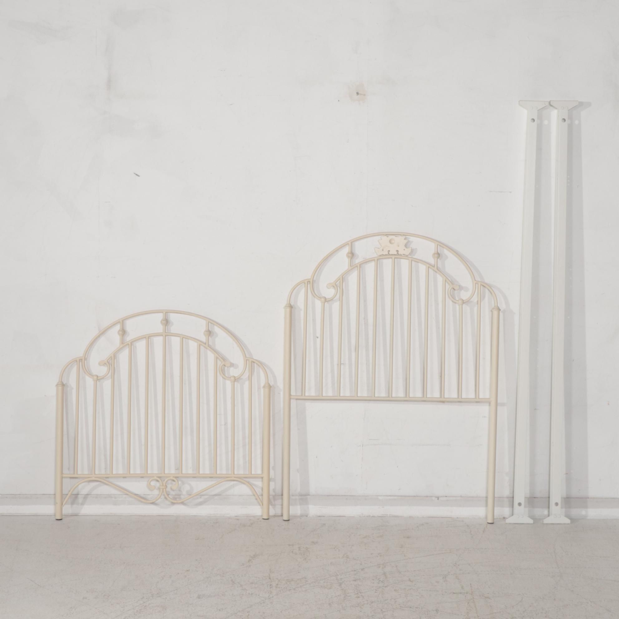 Henry Link White-Painted Wicker Mixed Bedroom Set with Metal Twin Bed Frame