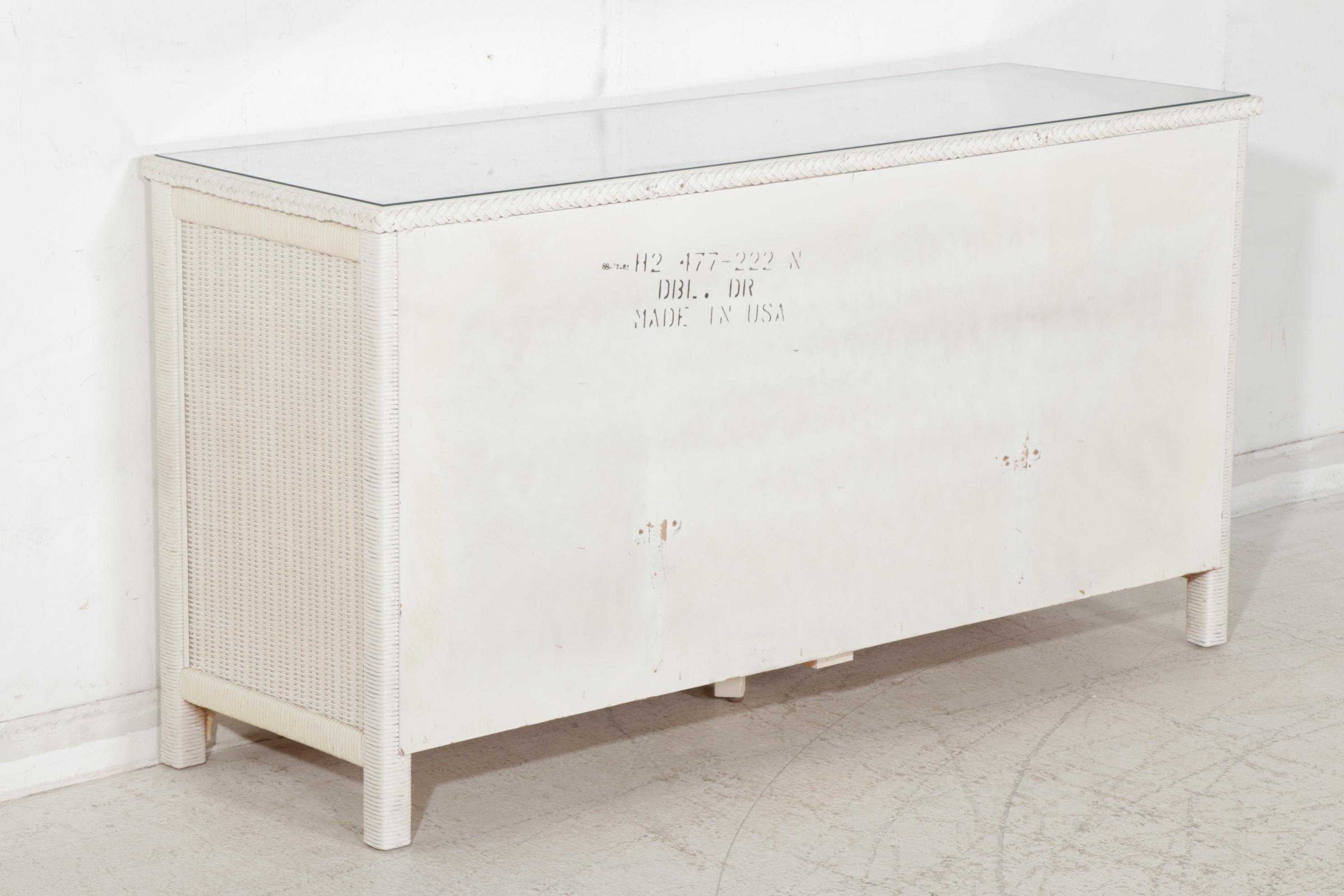 Henry Link White-Painted Wicker Mixed Bedroom Set with Metal Twin Bed Frame