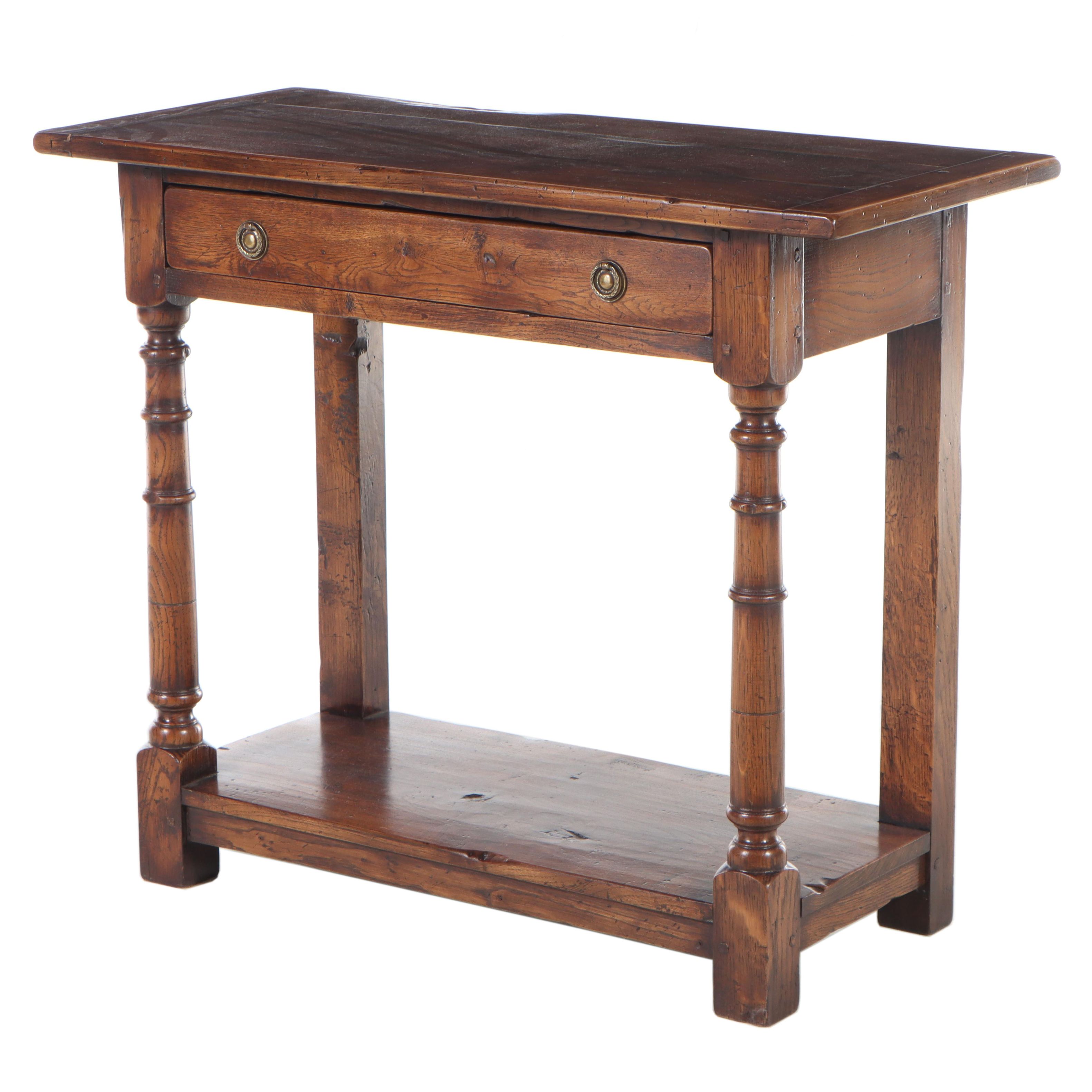 Charles II Style Oak Two-Tier Side Table
