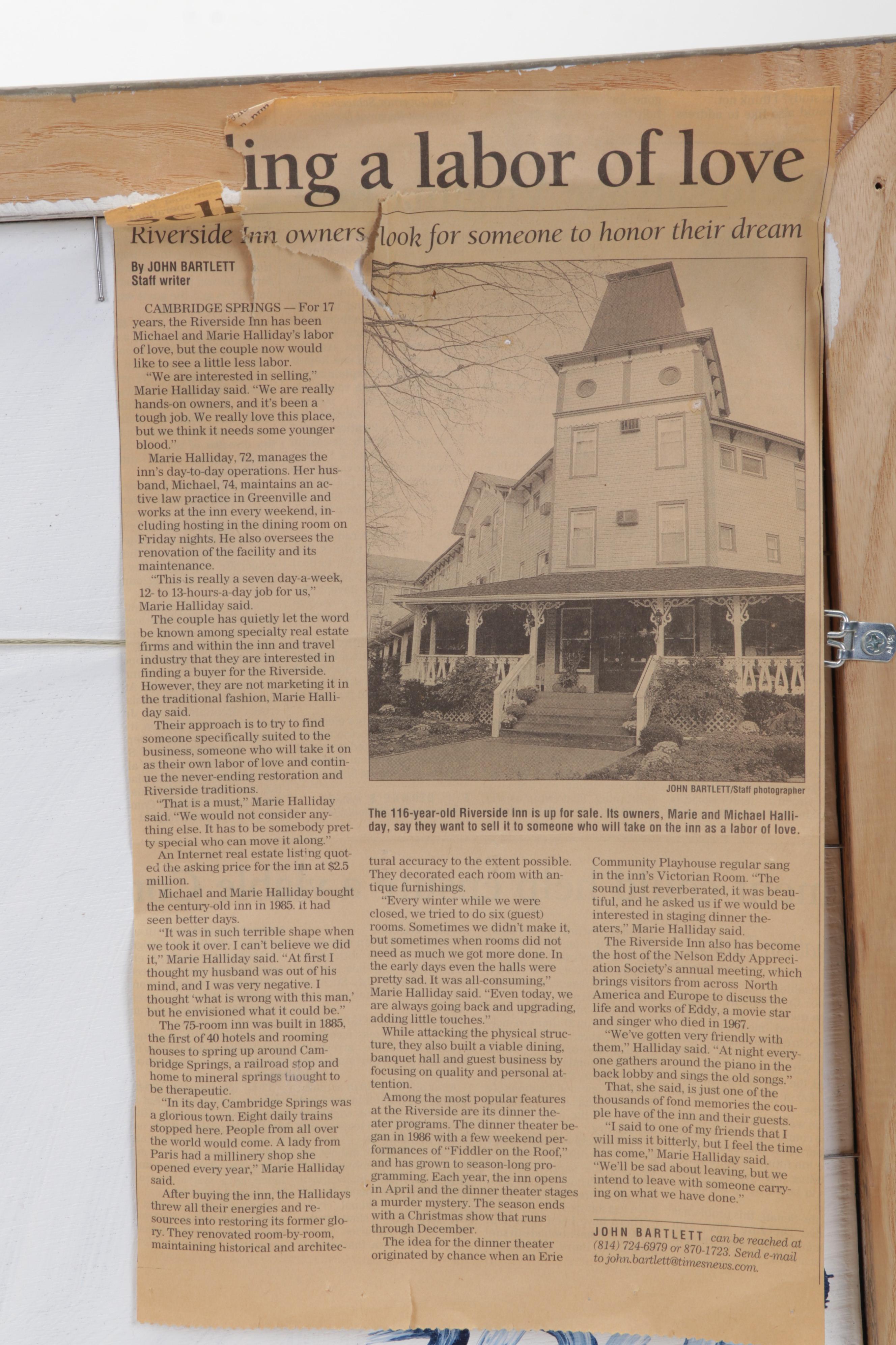 Michael Kaiser Acrylic Painting "Riverside Inn," 2003