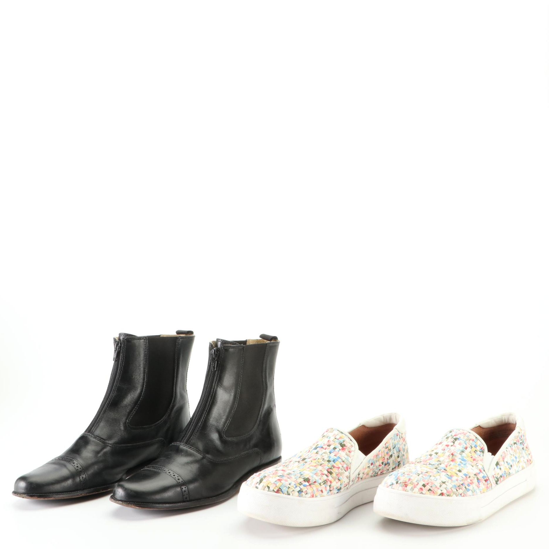 L.L. Bean Leather Chelsea Boots and Caslon Confetti Weave Platform Loafers