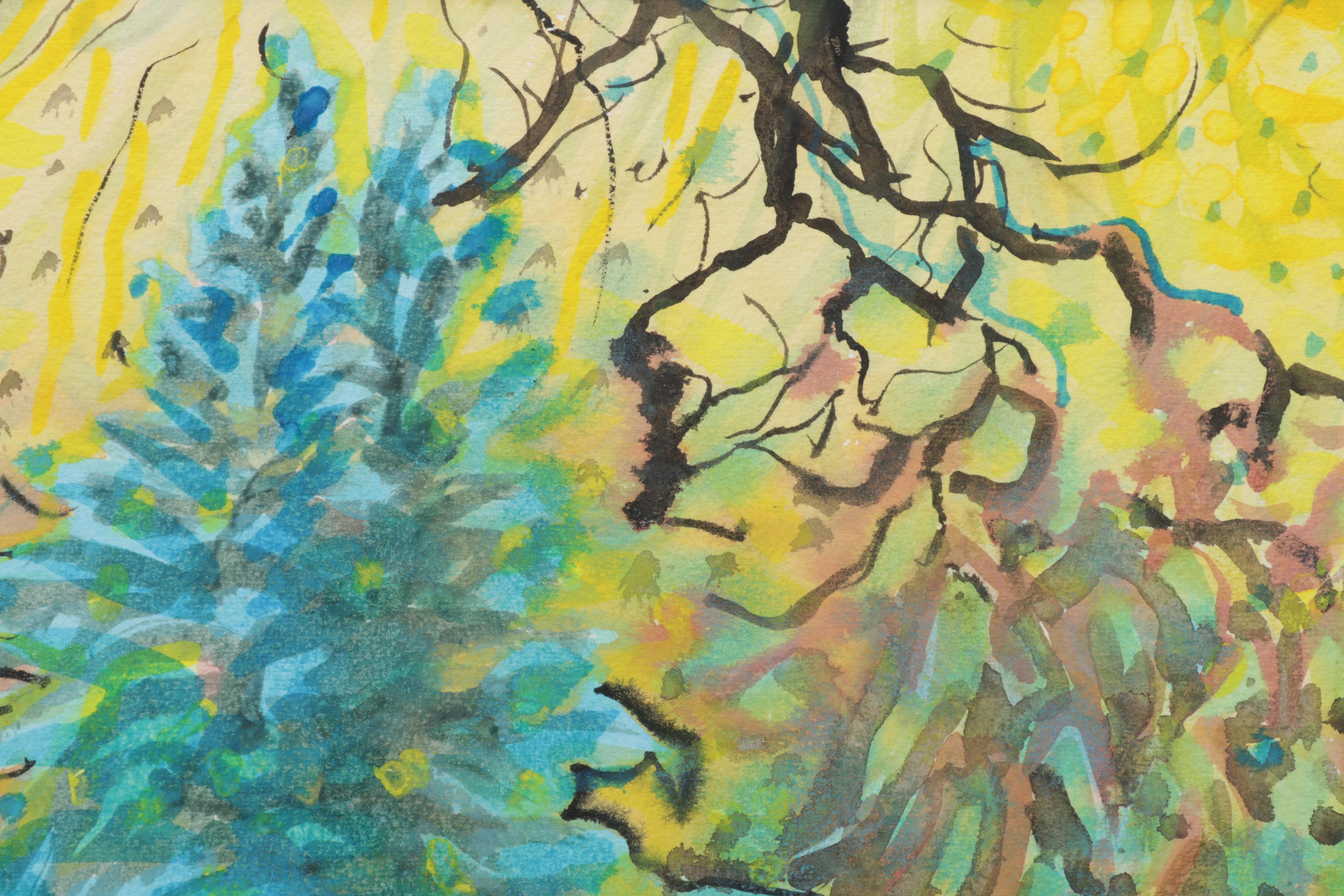 Michael Kaiser Watercolor Painting "Lovers," 21st Century