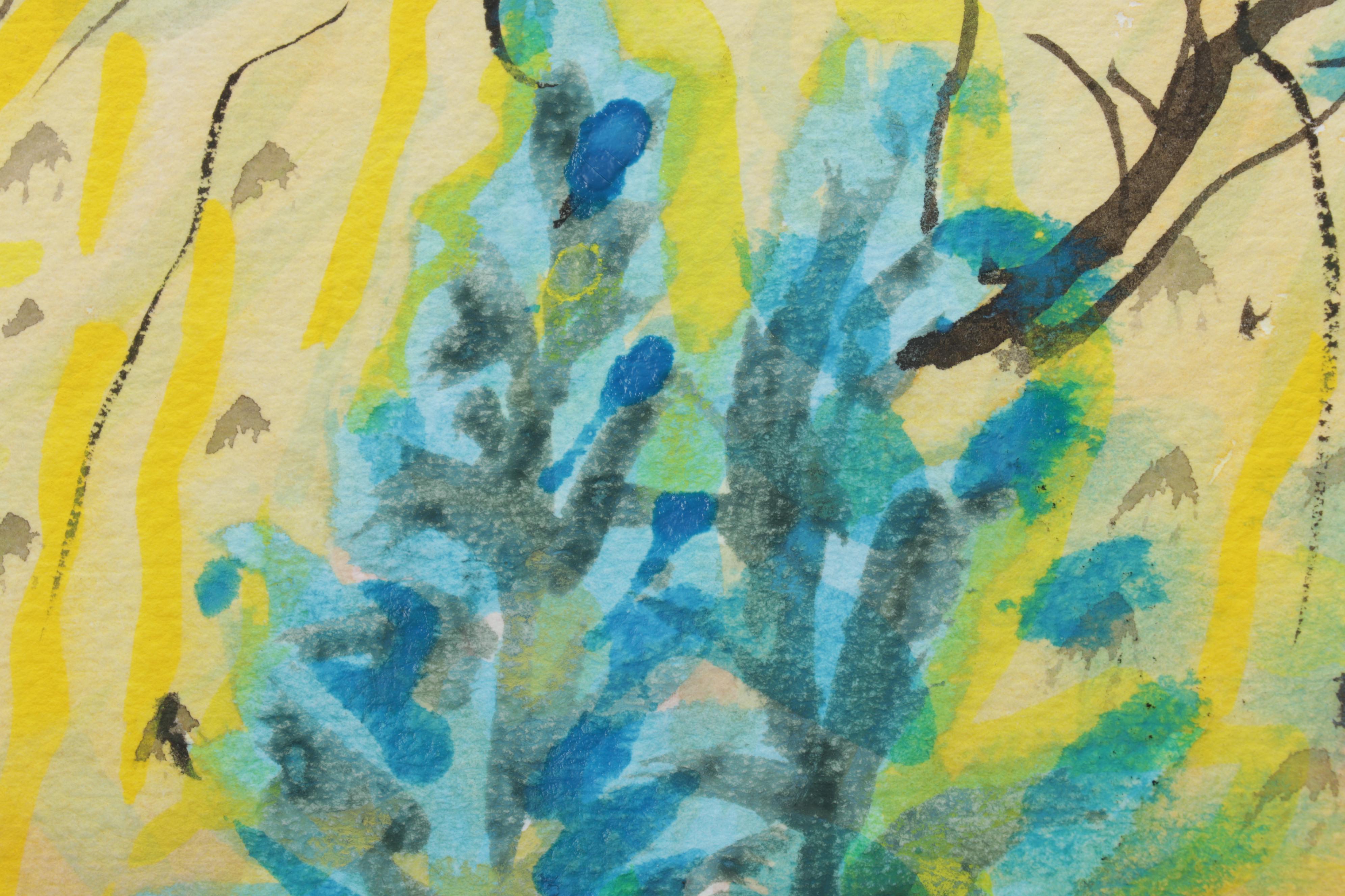 Michael Kaiser Watercolor Painting "Lovers," 21st Century