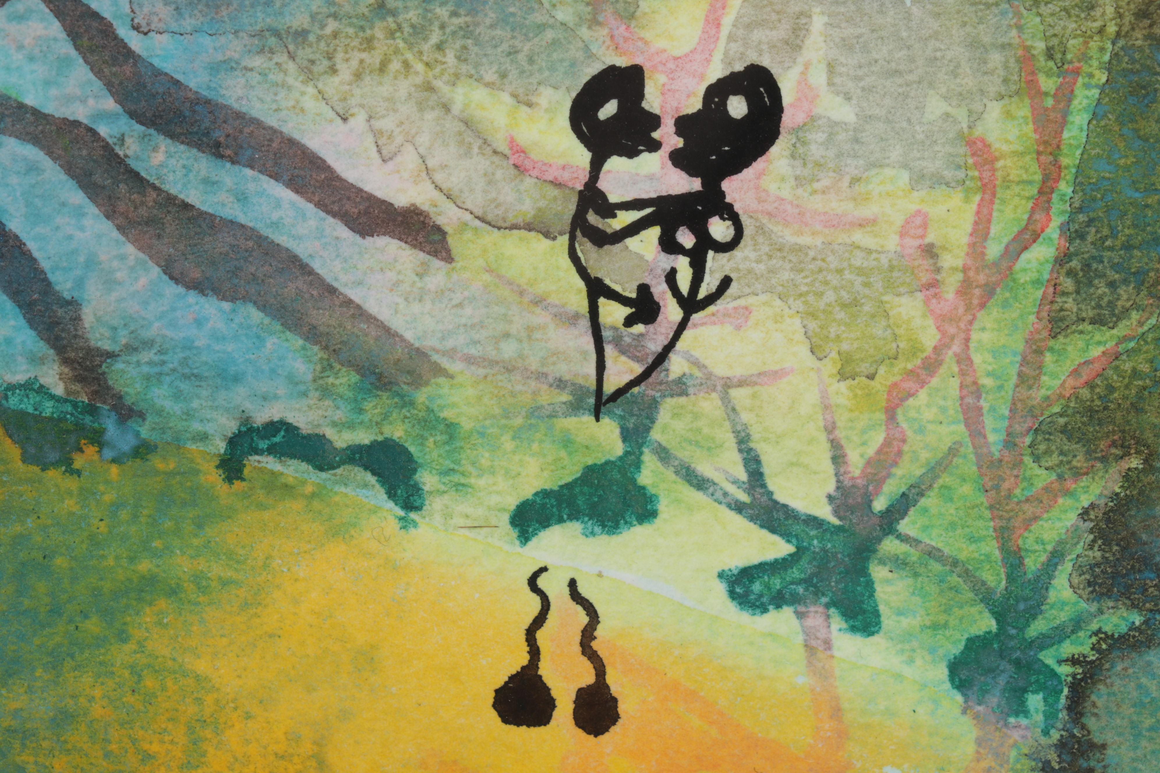 Michael Kaiser Watercolor Painting "Lovers," 21st Century