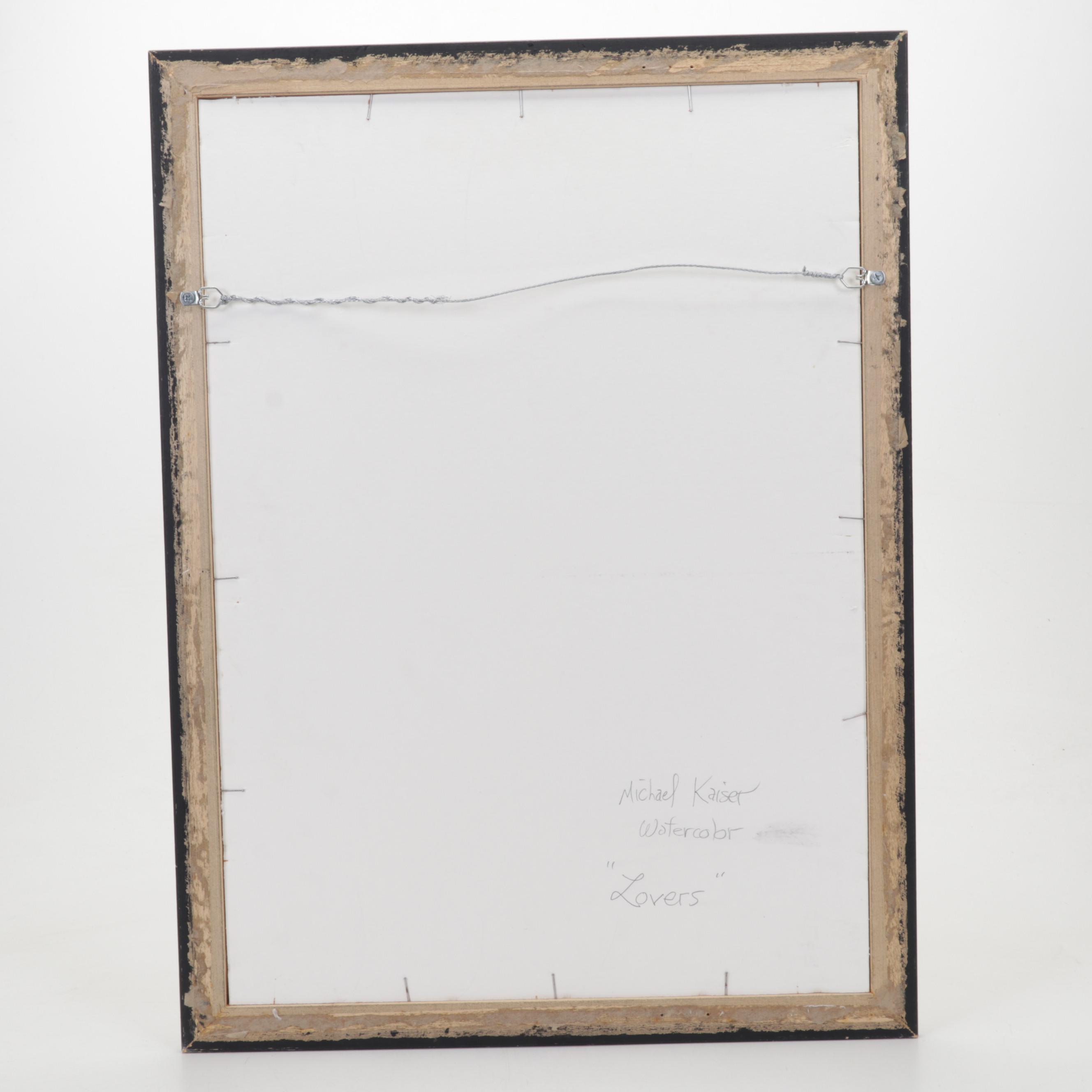 Michael Kaiser Watercolor Painting "Lovers," 21st Century