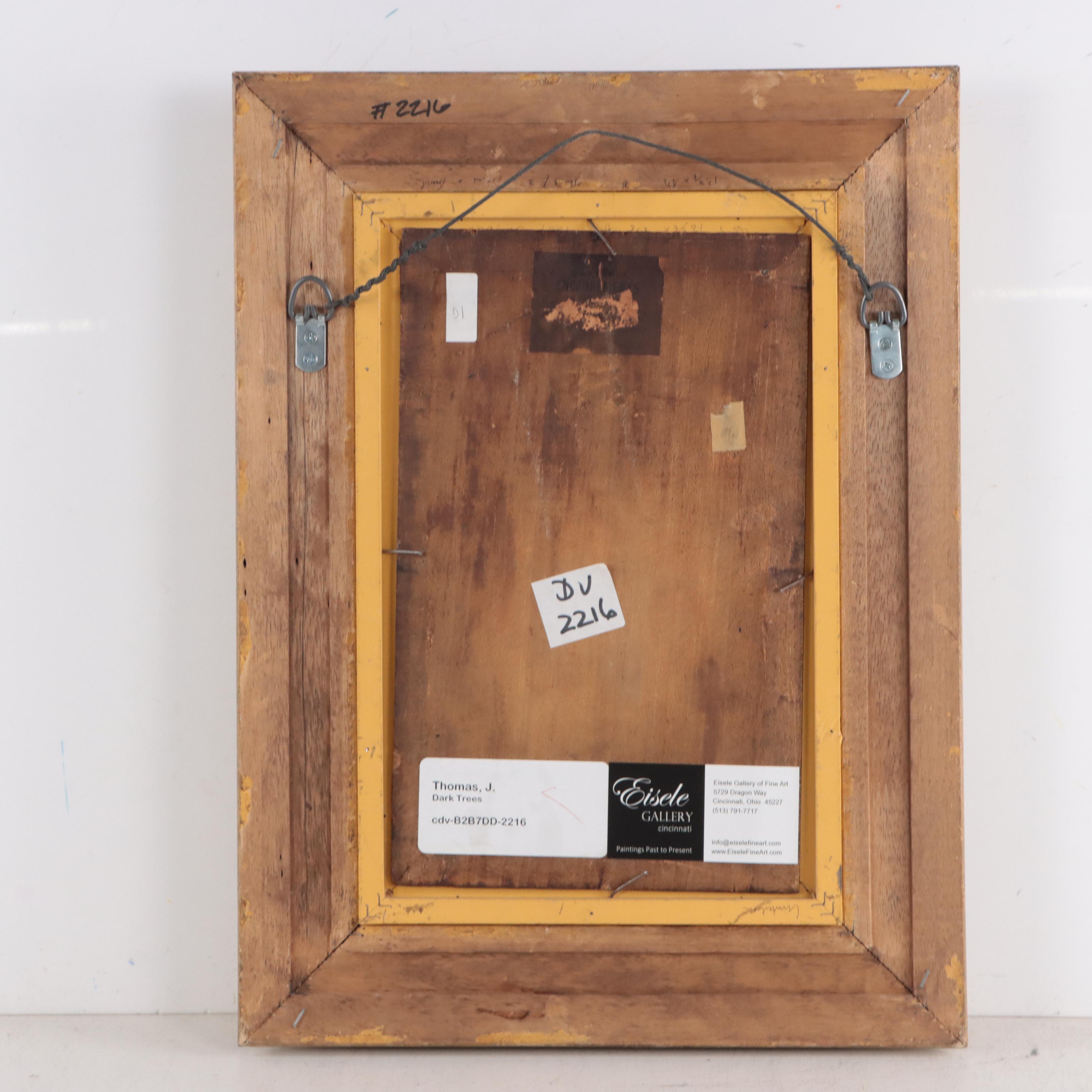 Tonalist Landscape Oil Painting "Dark Trees in Glade," Circa 1900