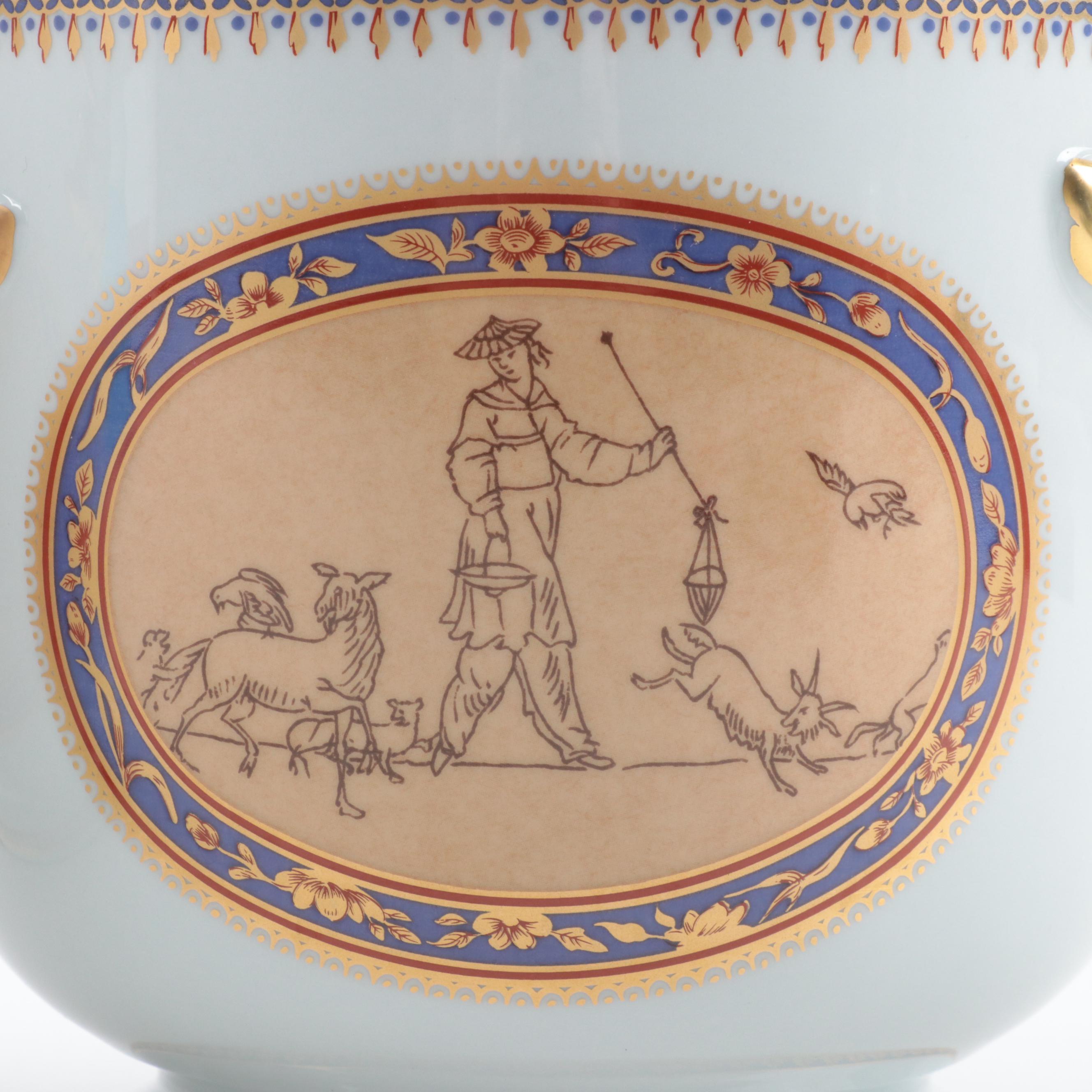 Mottahedeh "Chinoise Blue" Porcelain Cache Pots