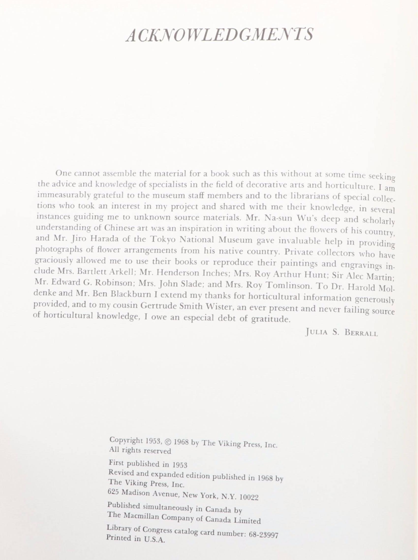 "A History of Flower Arrangement" by Julia S. Berrall and More Nonfiction Books