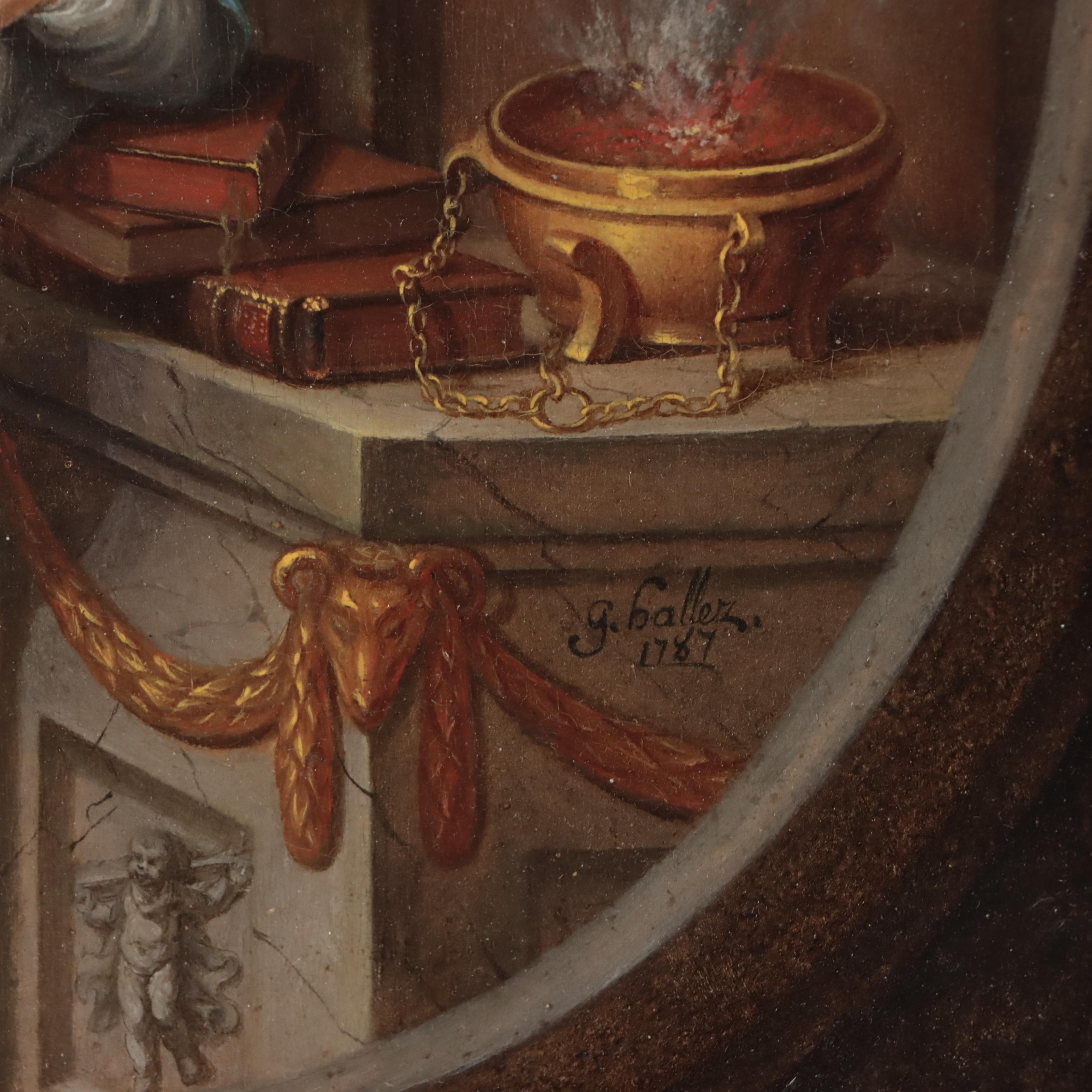 Germain-Joseph Hallez Portrait Oil Painting of a Lady, 1787