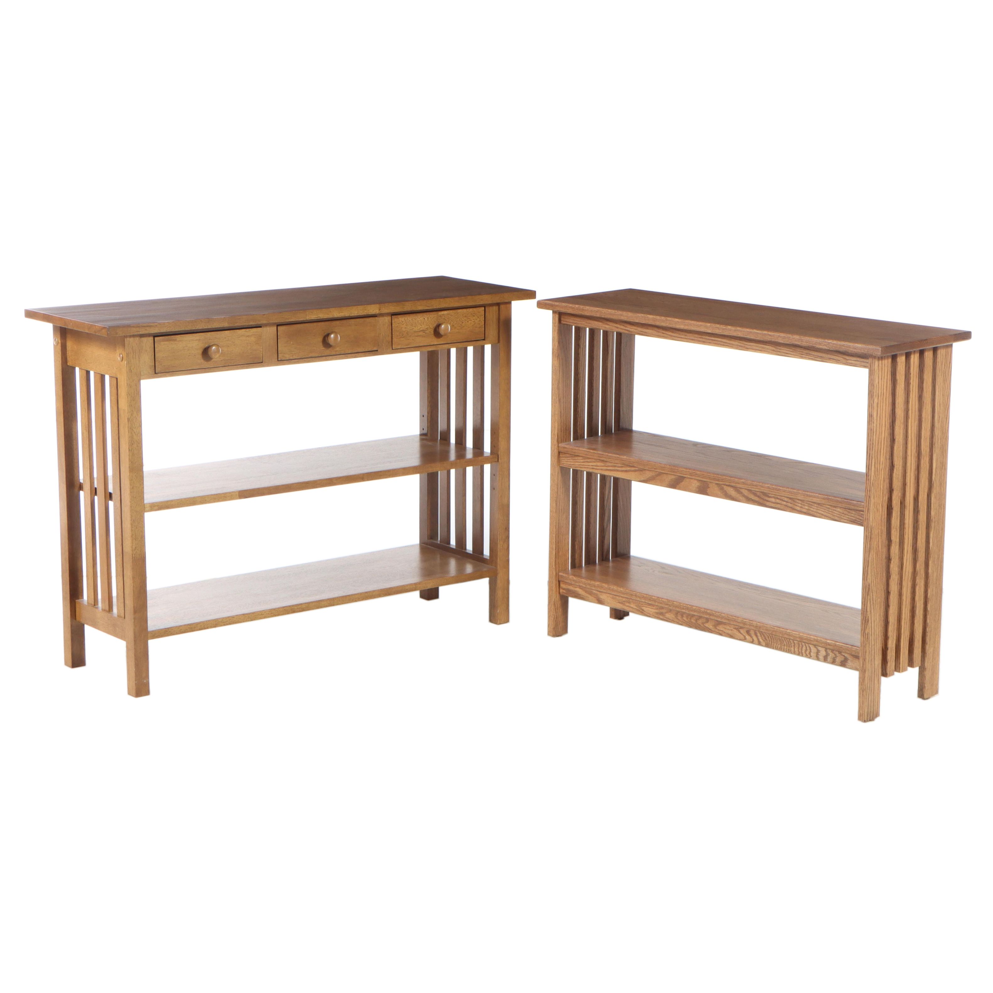 Two Arts and Crafts Style Console Tables, Incl. Country View Woodworking