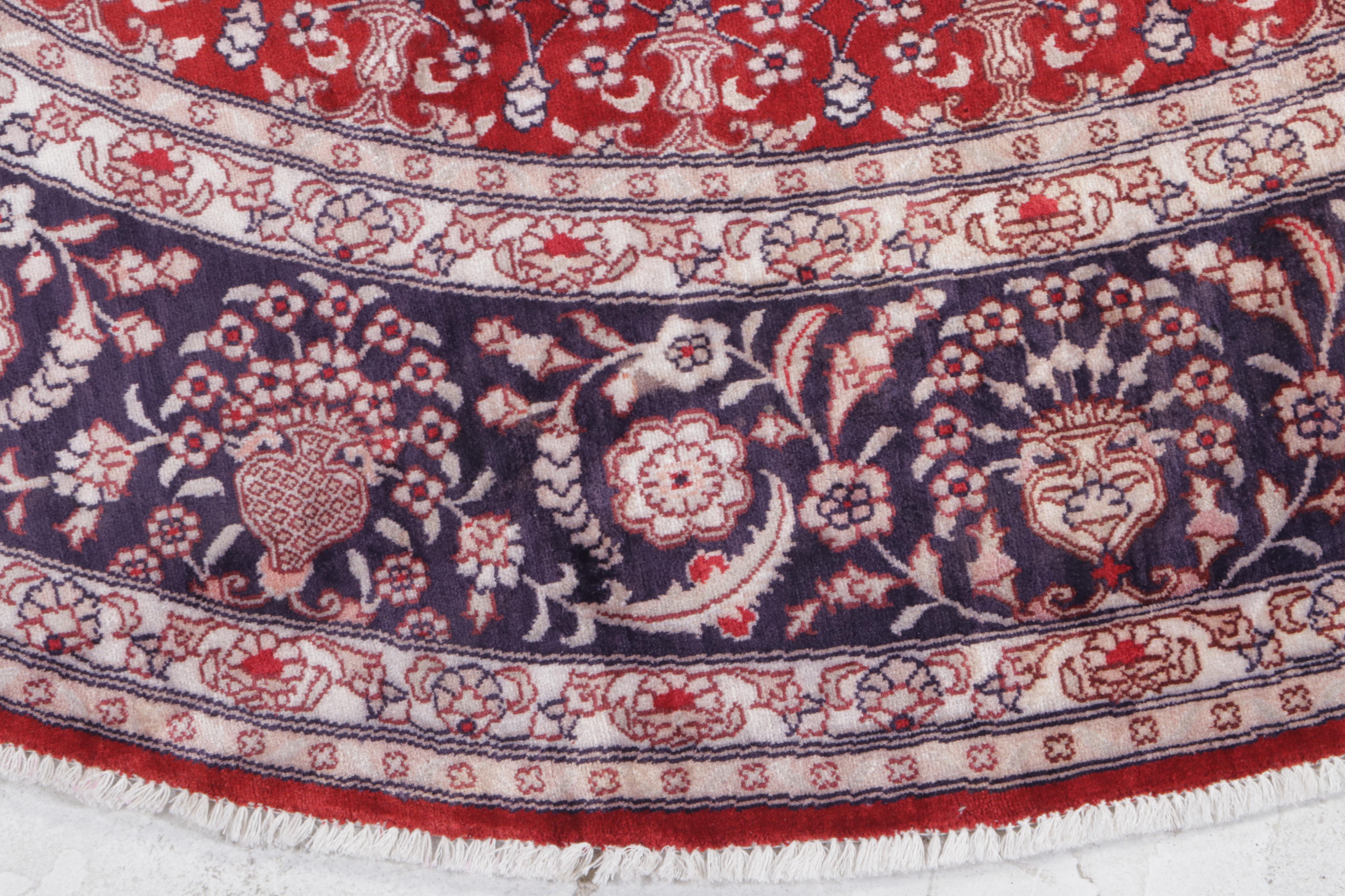 6'10 x 6'10 Hand-Knotted Persian Style Round Area Rug