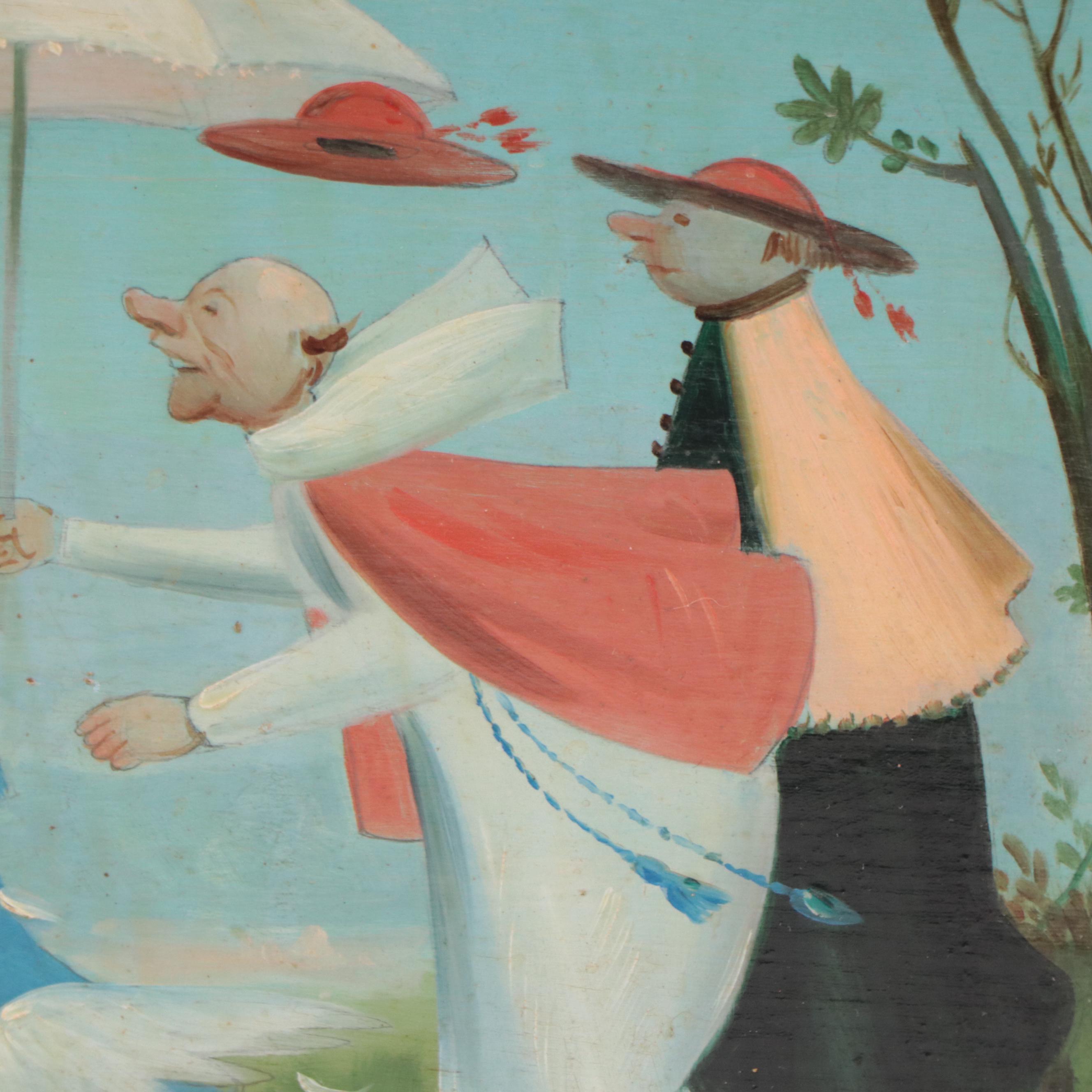 Pietro Ardito Oil Painting of Religious Figures Running