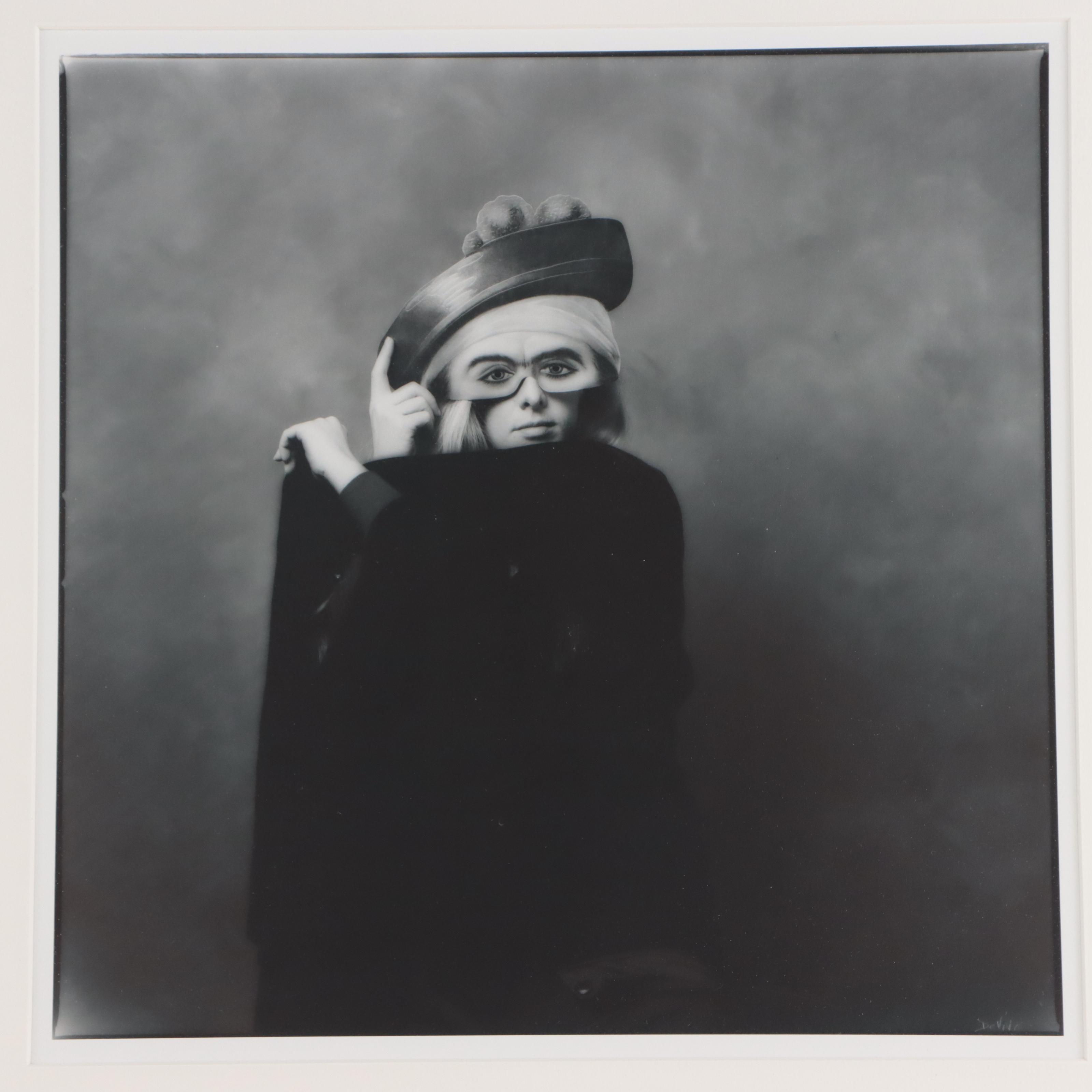 DeVito Silver Gelatin Print of Masked Woman in a Cape, circa 2000