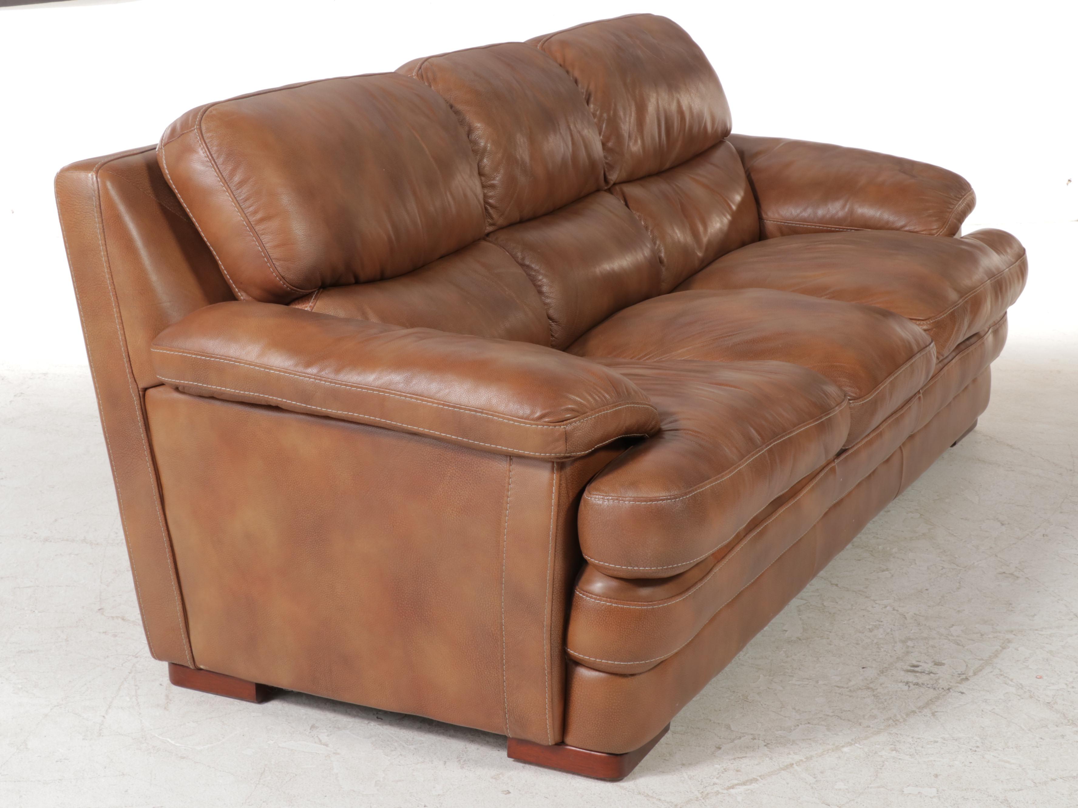 Flexsteel "Lattitudes Collection" Leather Three-Seat Sofa