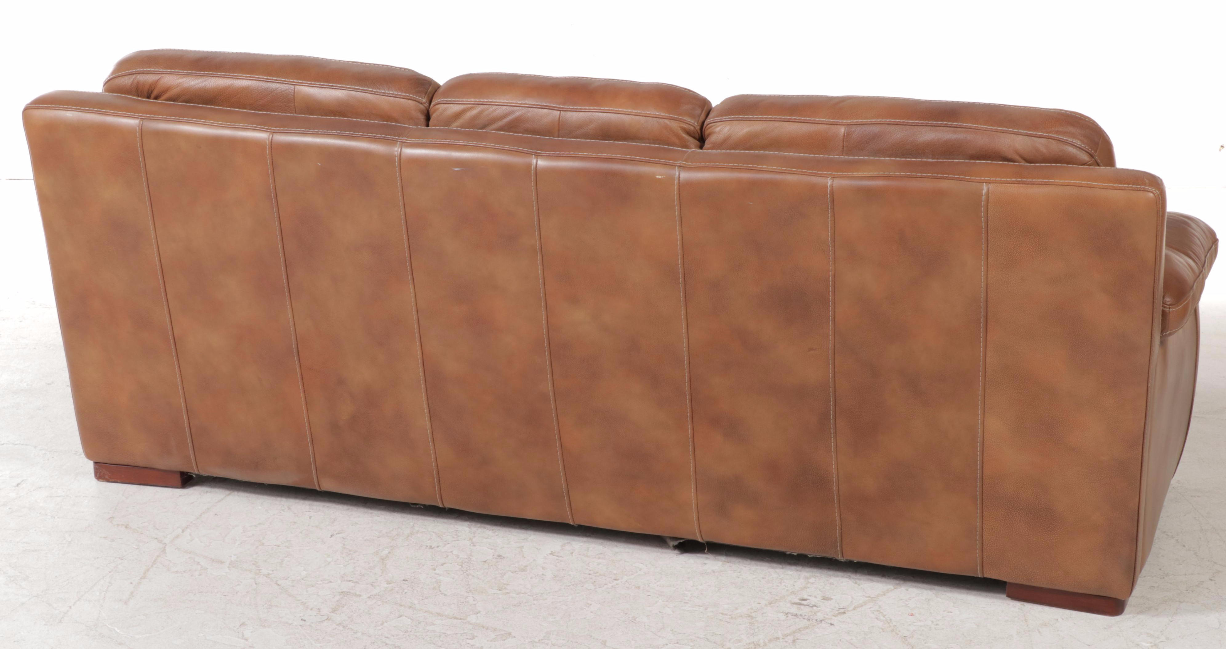 Flexsteel "Lattitudes Collection" Leather Three-Seat Sofa