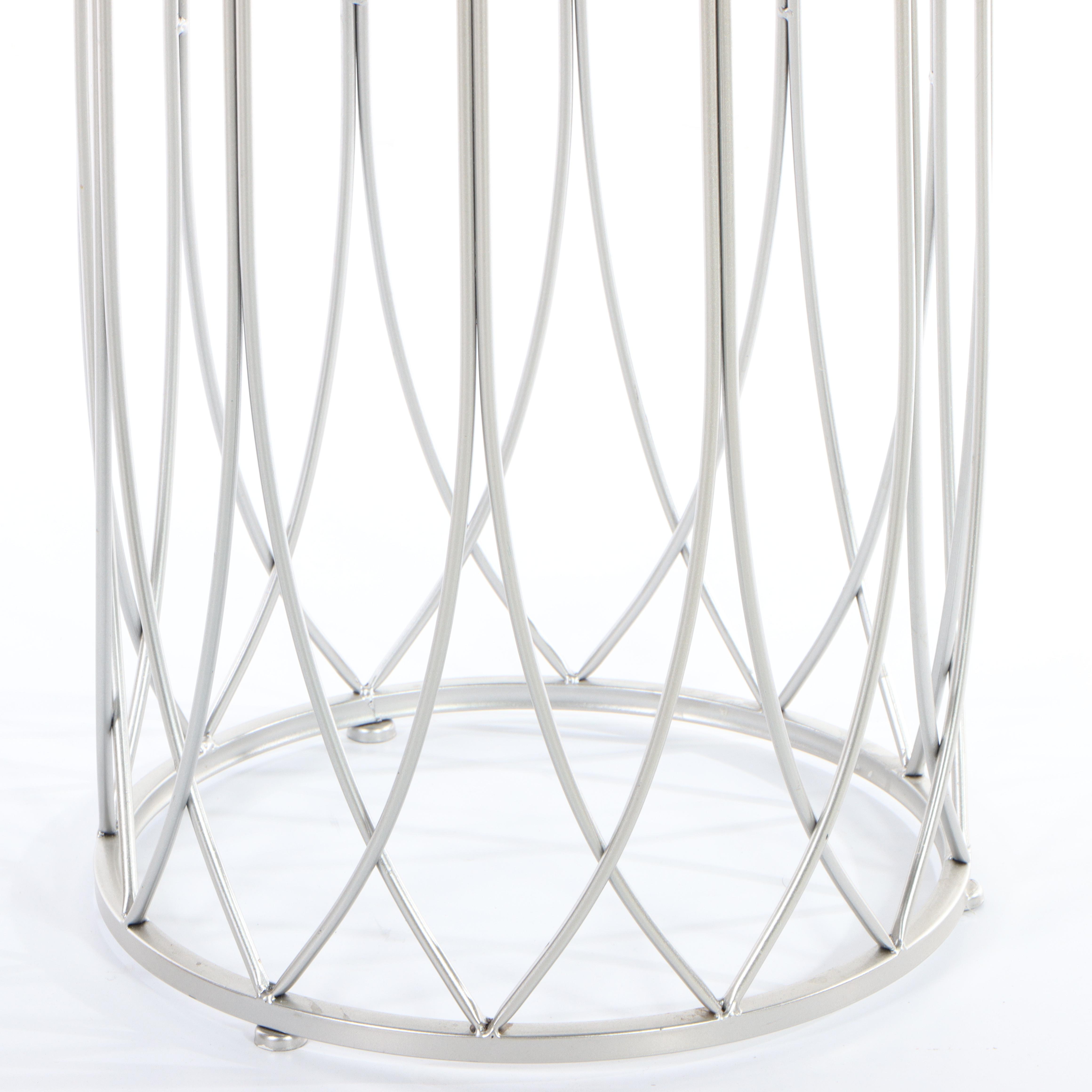 Modernist Style Silver-Gilt Metal and MIrrored Glass Side Table