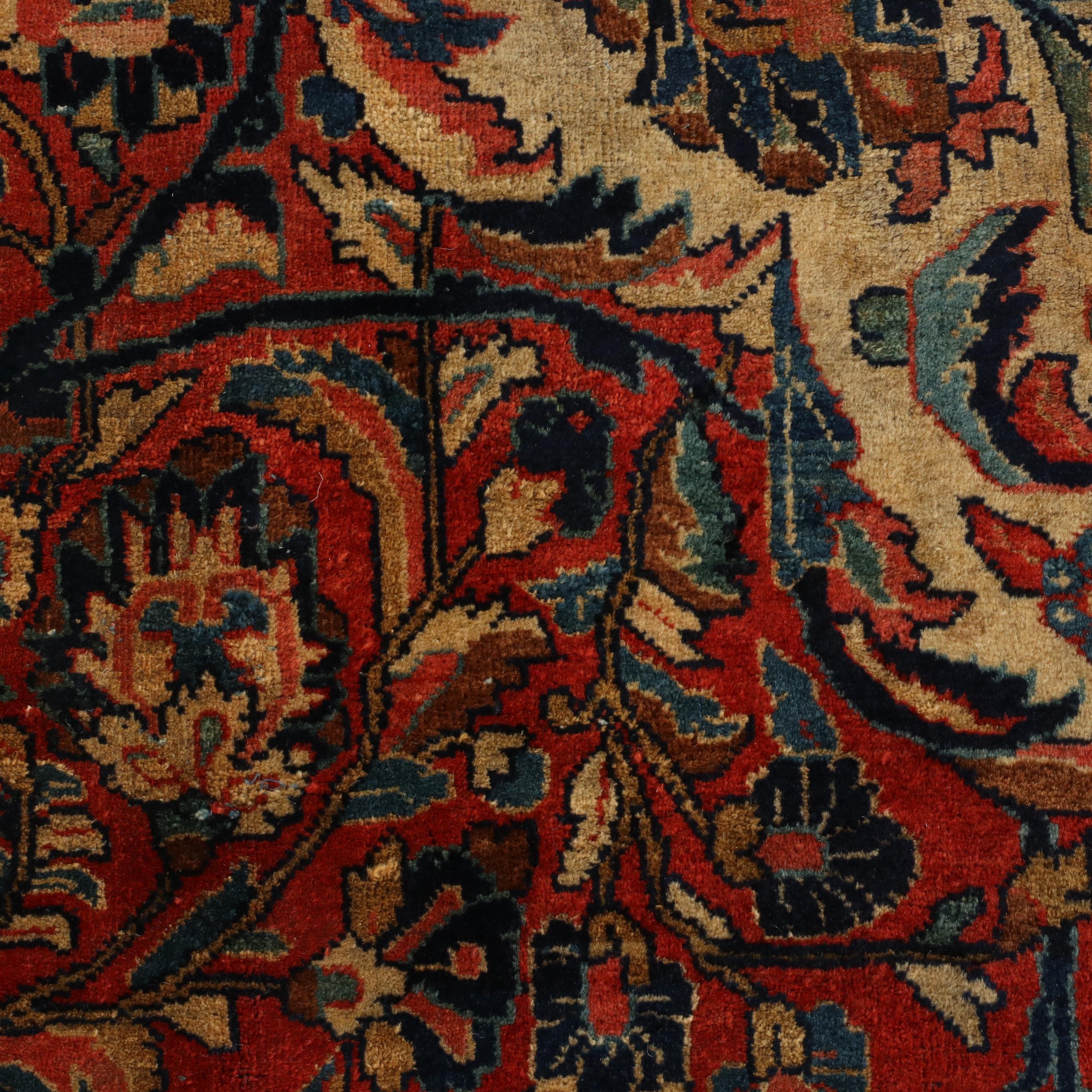 10'3 x 14'6 Hand-Knotted Persian Kashan Farahan Room Sized Rug