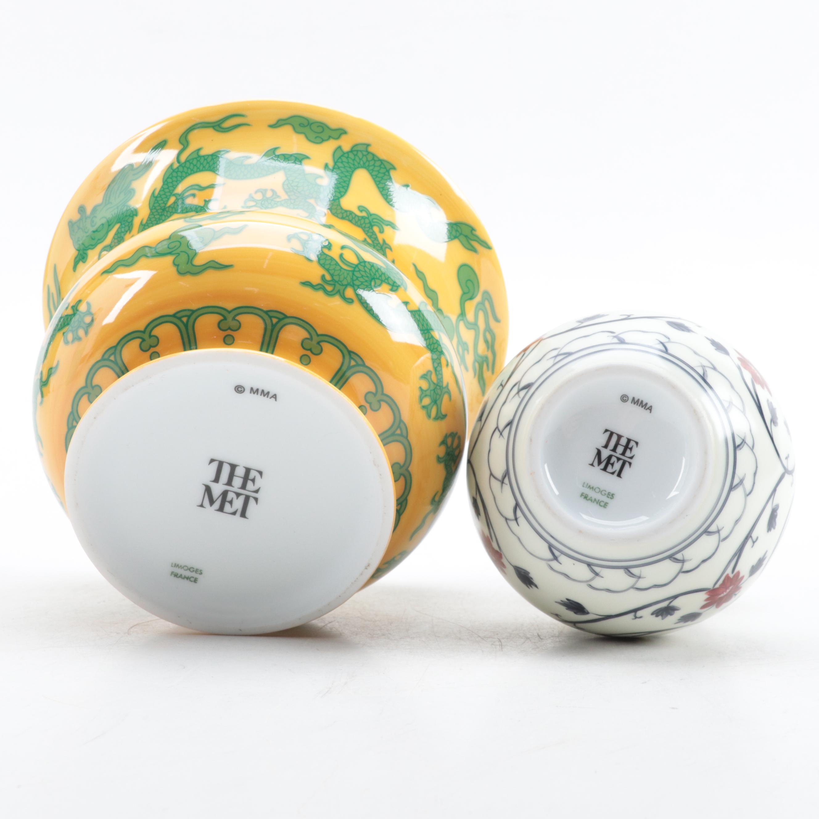 Metropolitan Museum of Art Porcelain Bowl, Vase and Catchall Tray