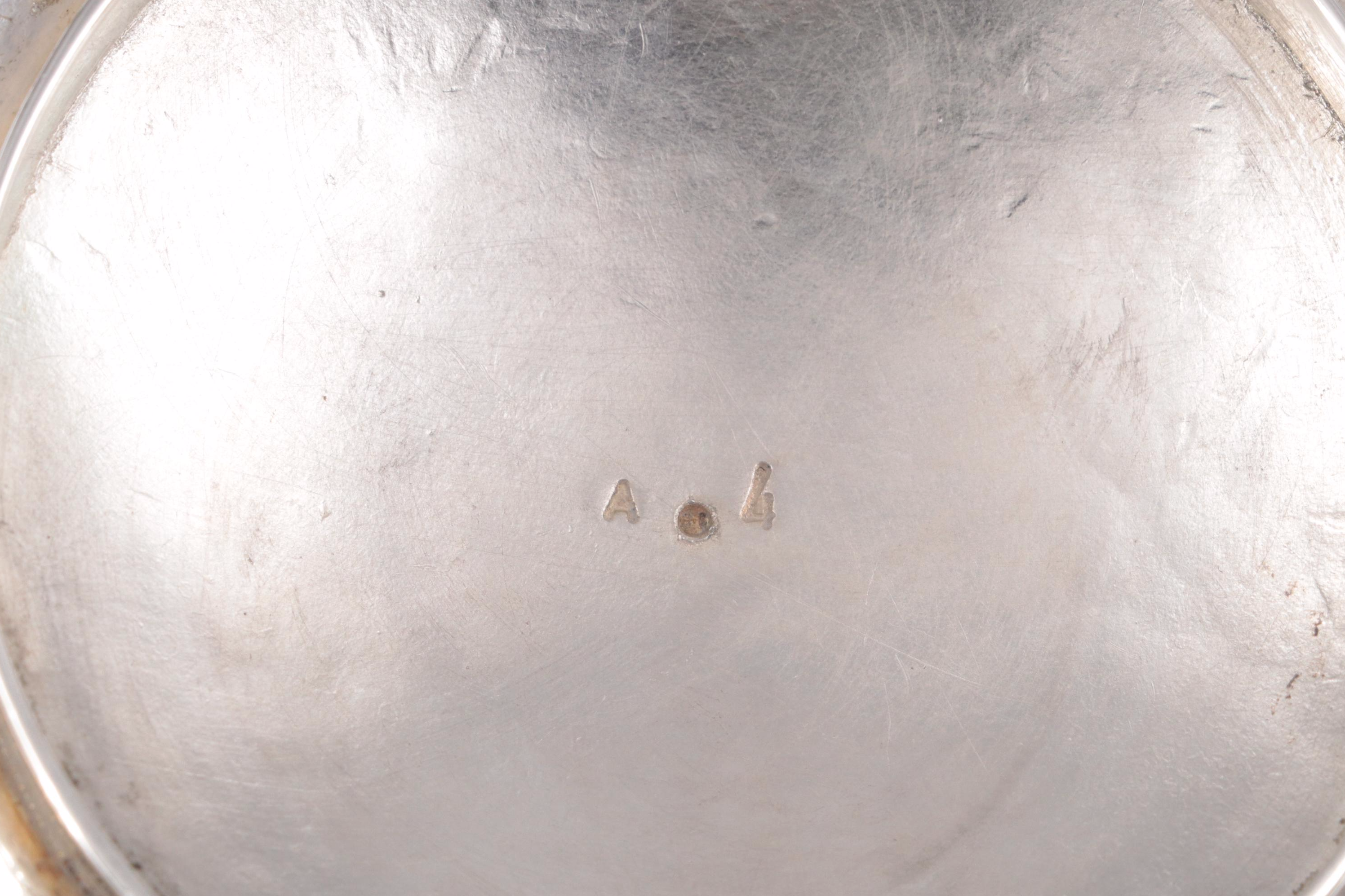 Los Castillo Hammered Silver Plate and Lapis Lazuli Inlay Creamer and Sugar Set