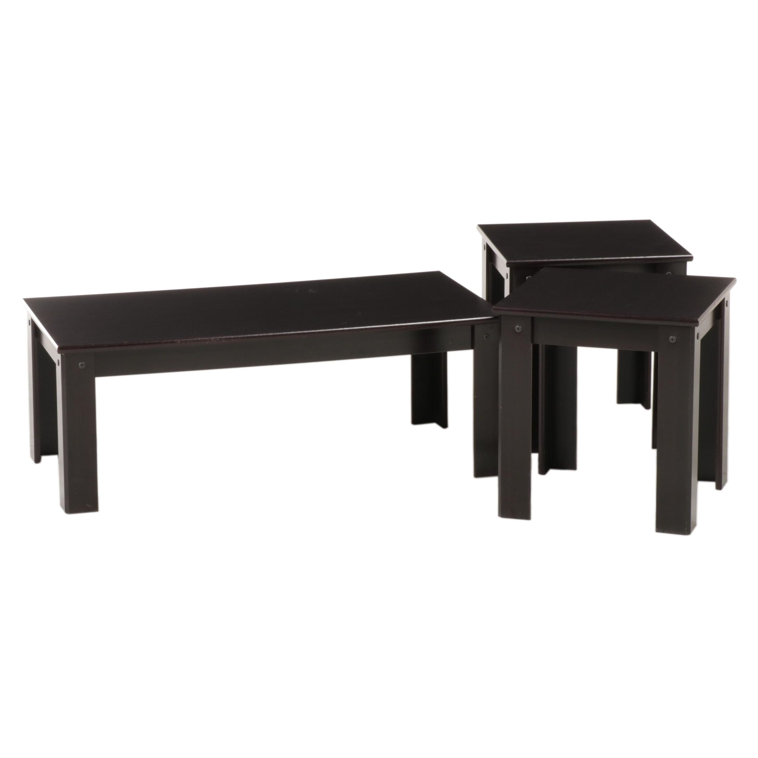 Modernist Style Laminate Coffee Table and Two Side Tables