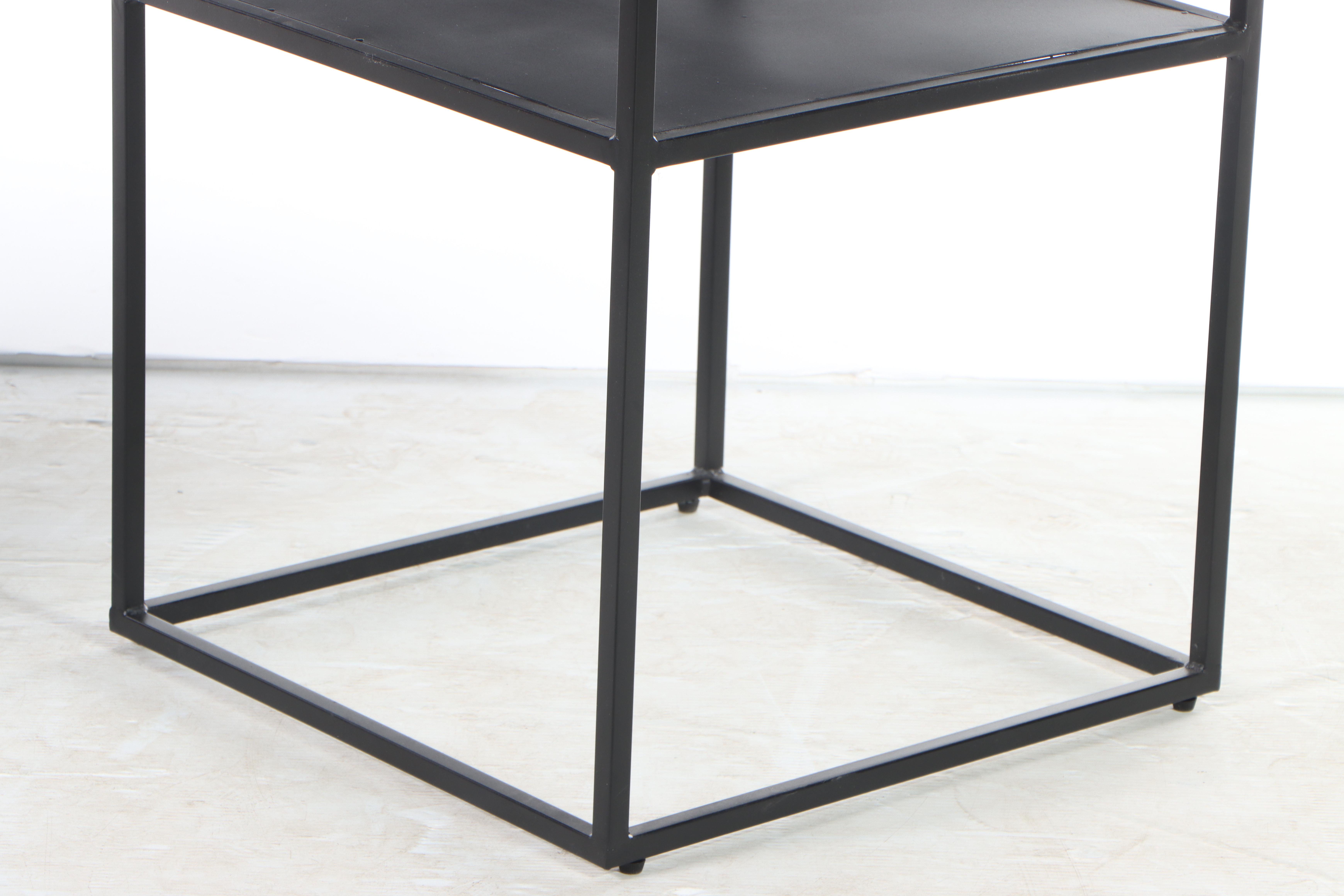 Pair of Modern Ebonized Metal Side Tables