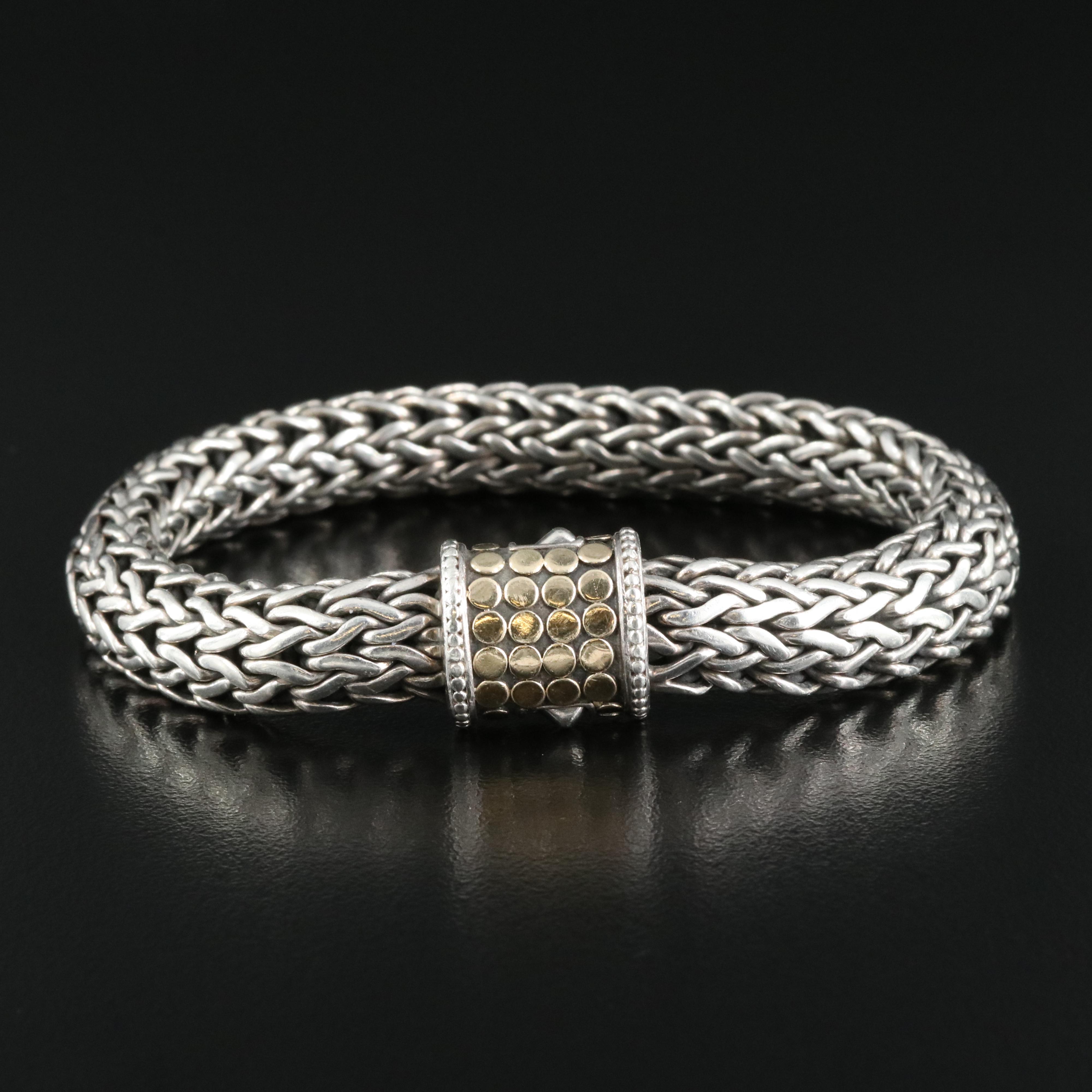 John Hardy Classic DOT Bracelet with 18K Accents