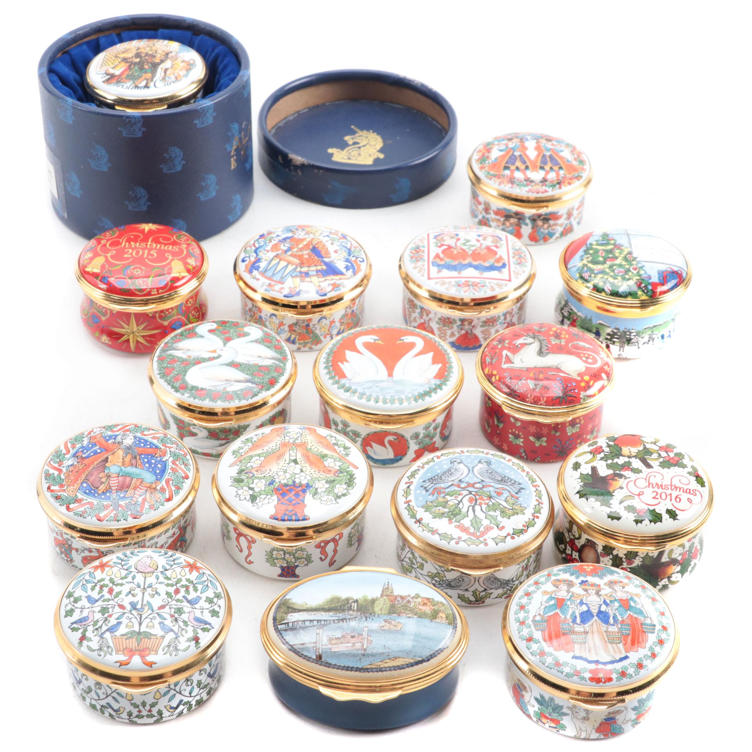 Halcyon Days with Other English Annual Christmas and Other Enameled Metal Boxes