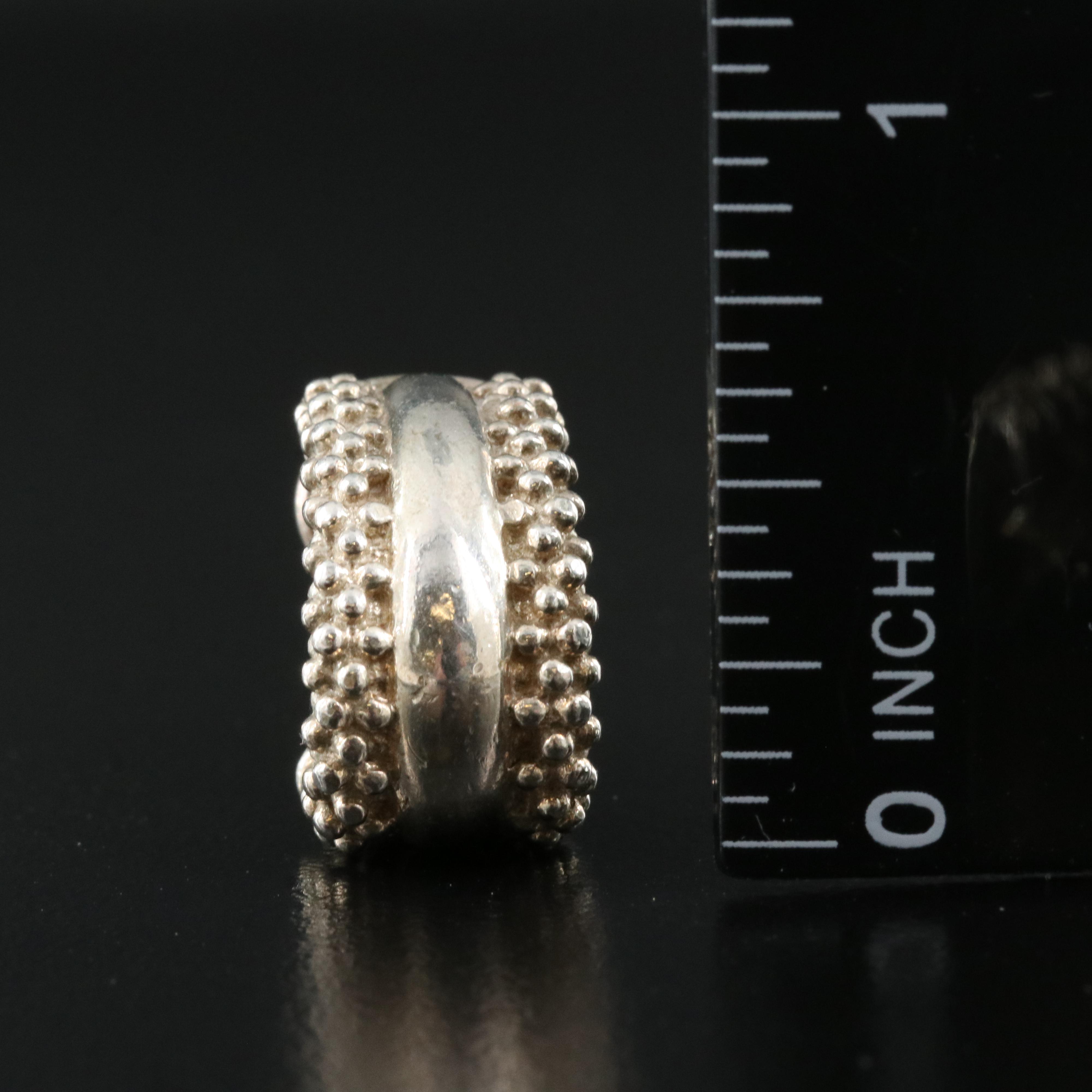 Lagos Signature Caviar Sterling Station Caviar Hoop Earrings