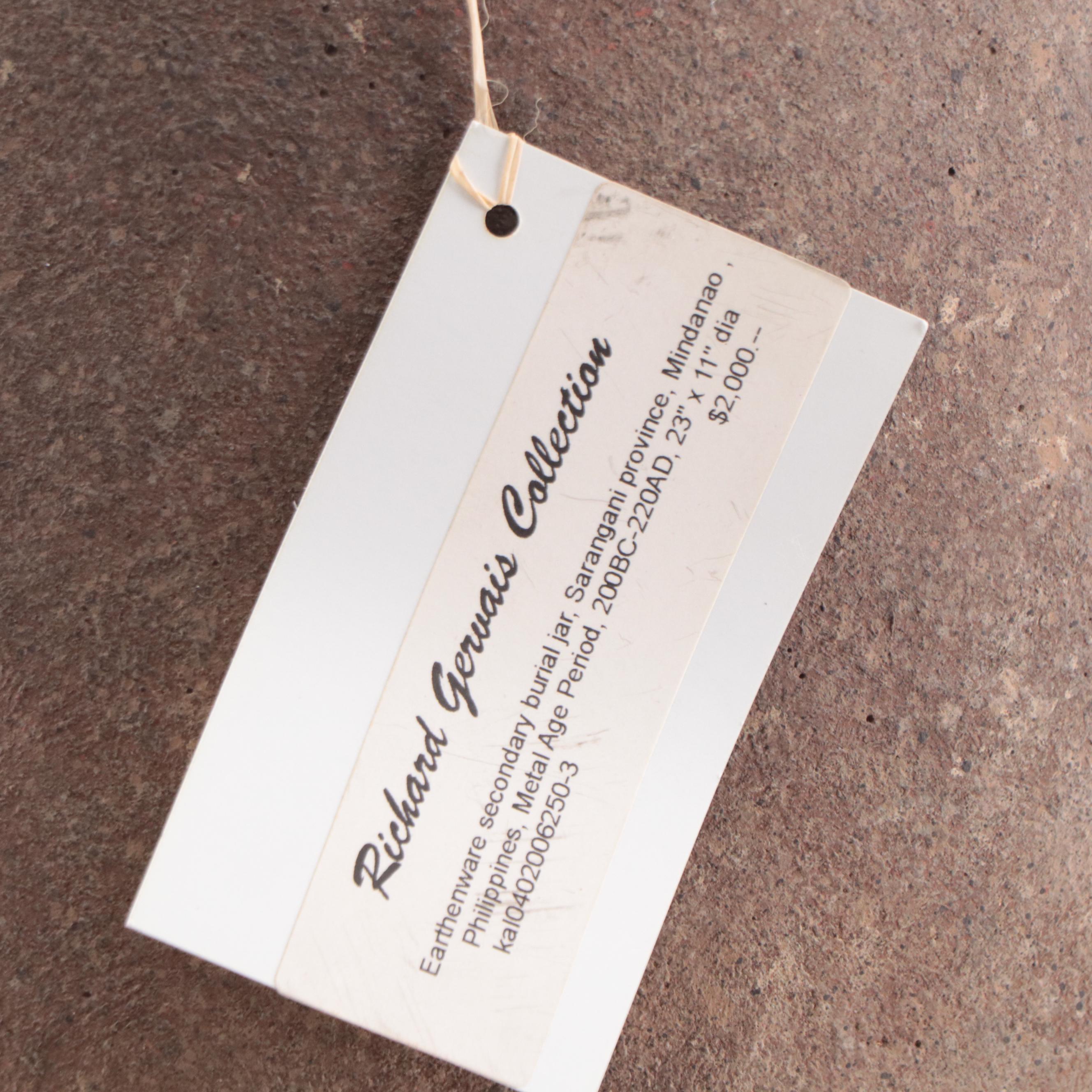 Philippines Metal Age Earthenware Secondary Burial Jar