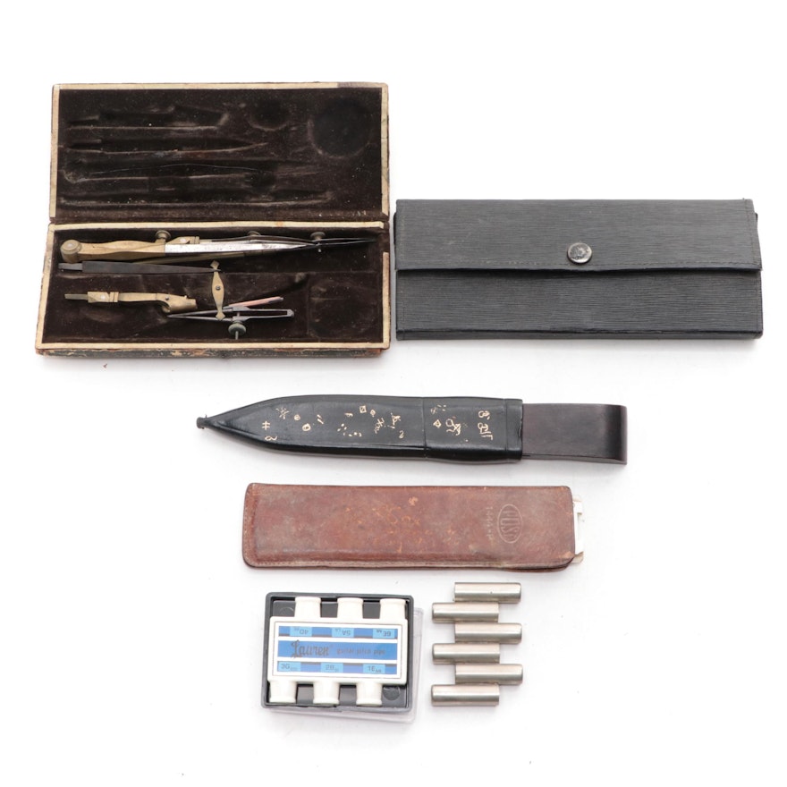 William Rogers Sheathed Knife, Scalpel Set, Guitar Pitch Pipes and More