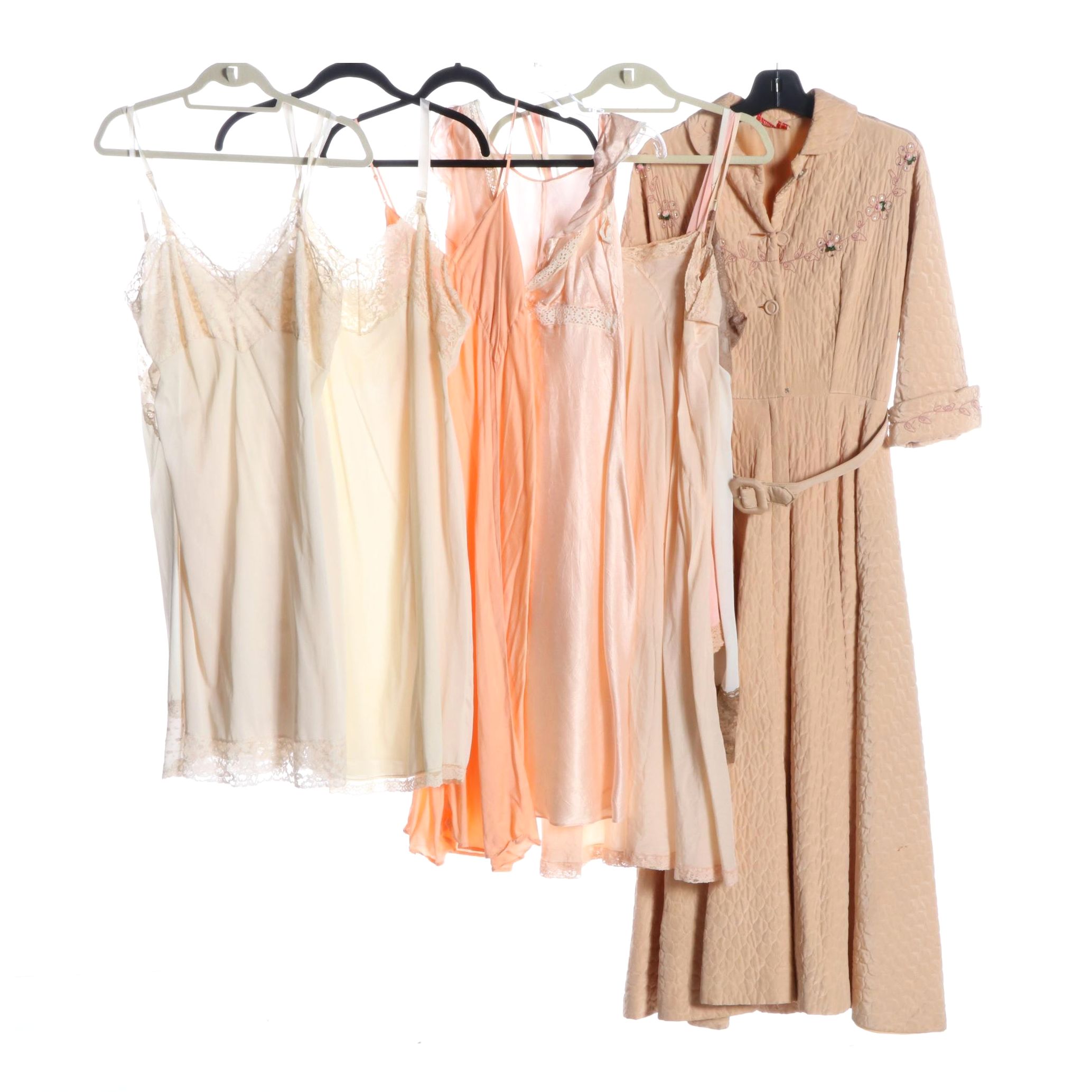 Paulette Quilted Dressing Gown with Other Slips and Nightgowns