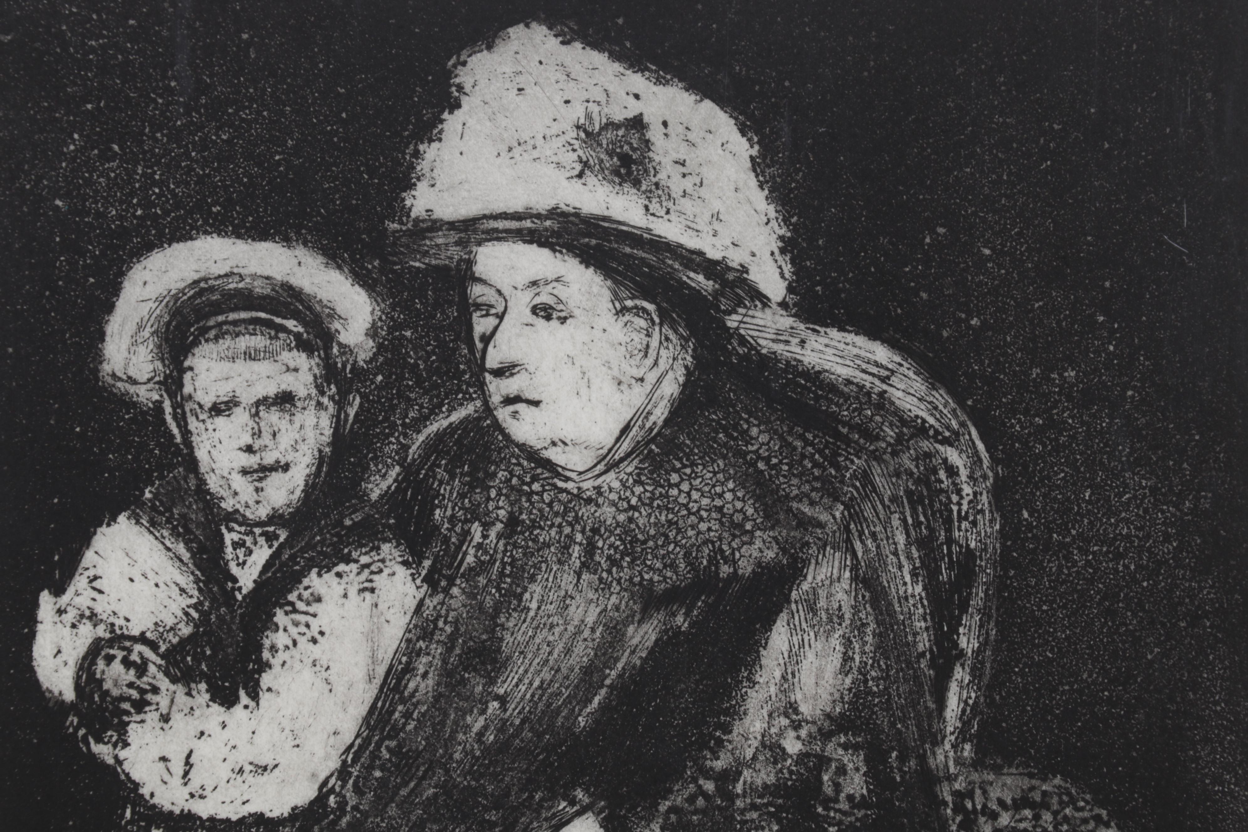 Sidney Chafetz Etching With Aquatint "Royalty - Vicky and Eddy," 1970