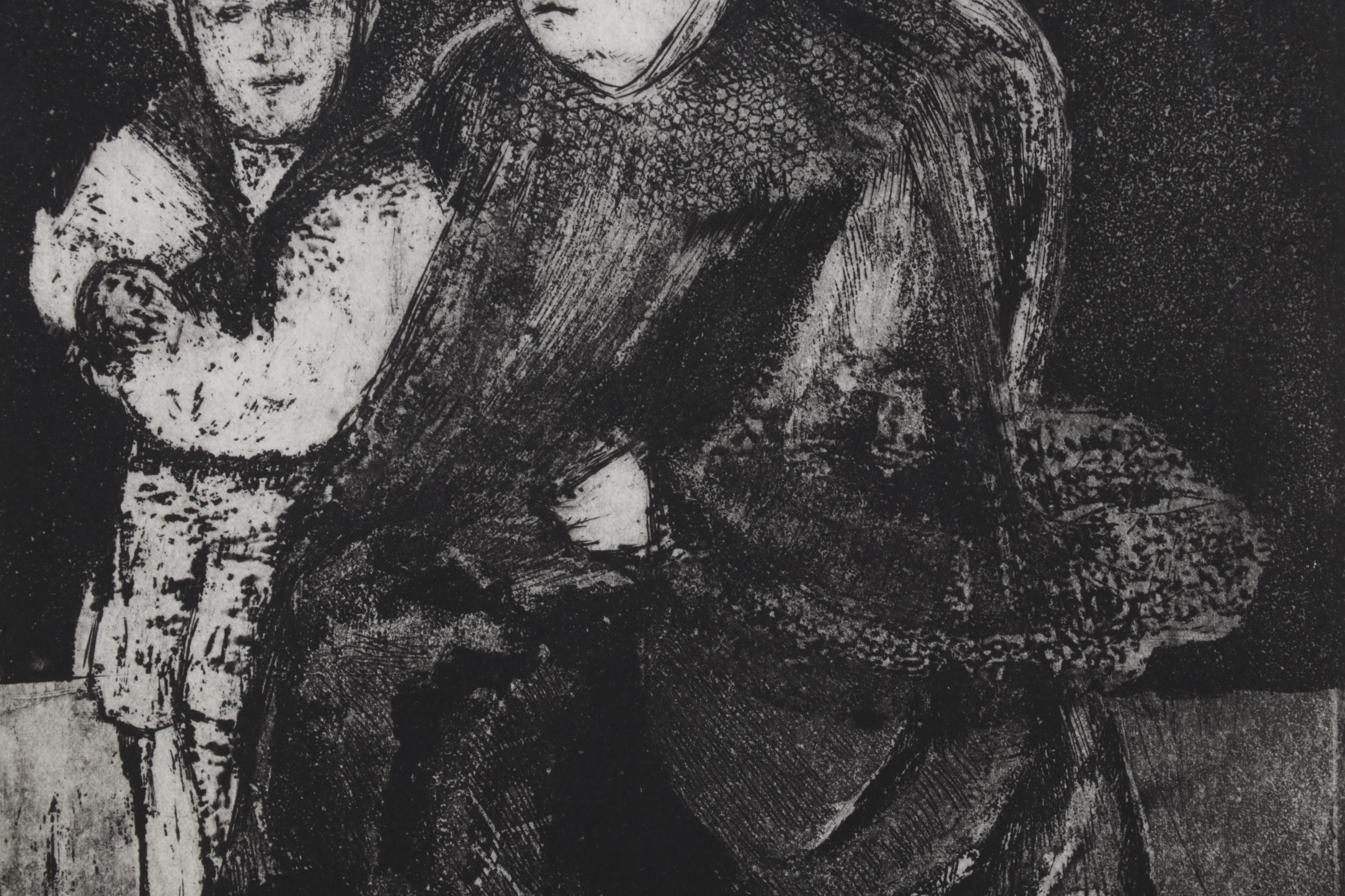 Sidney Chafetz Etching With Aquatint "Royalty - Vicky and Eddy," 1970