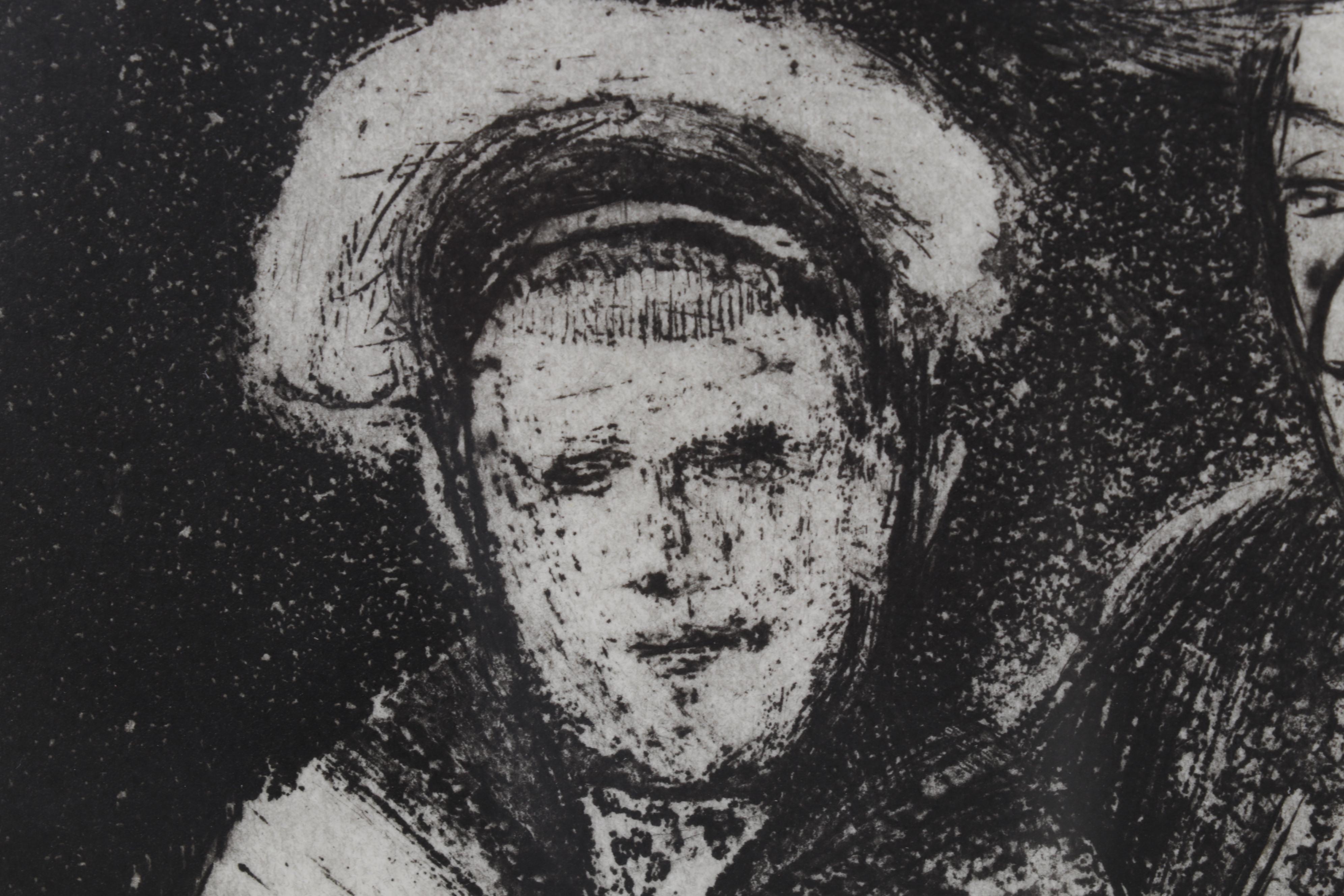 Sidney Chafetz Etching With Aquatint "Royalty - Vicky and Eddy," 1970