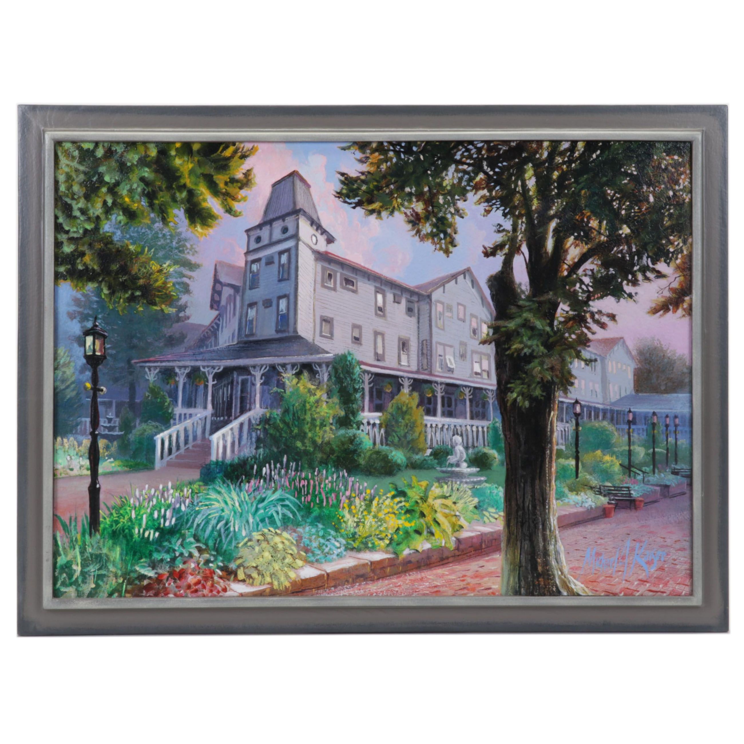 Michael Kaiser Acrylic Painting "Riverside Inn," 2003