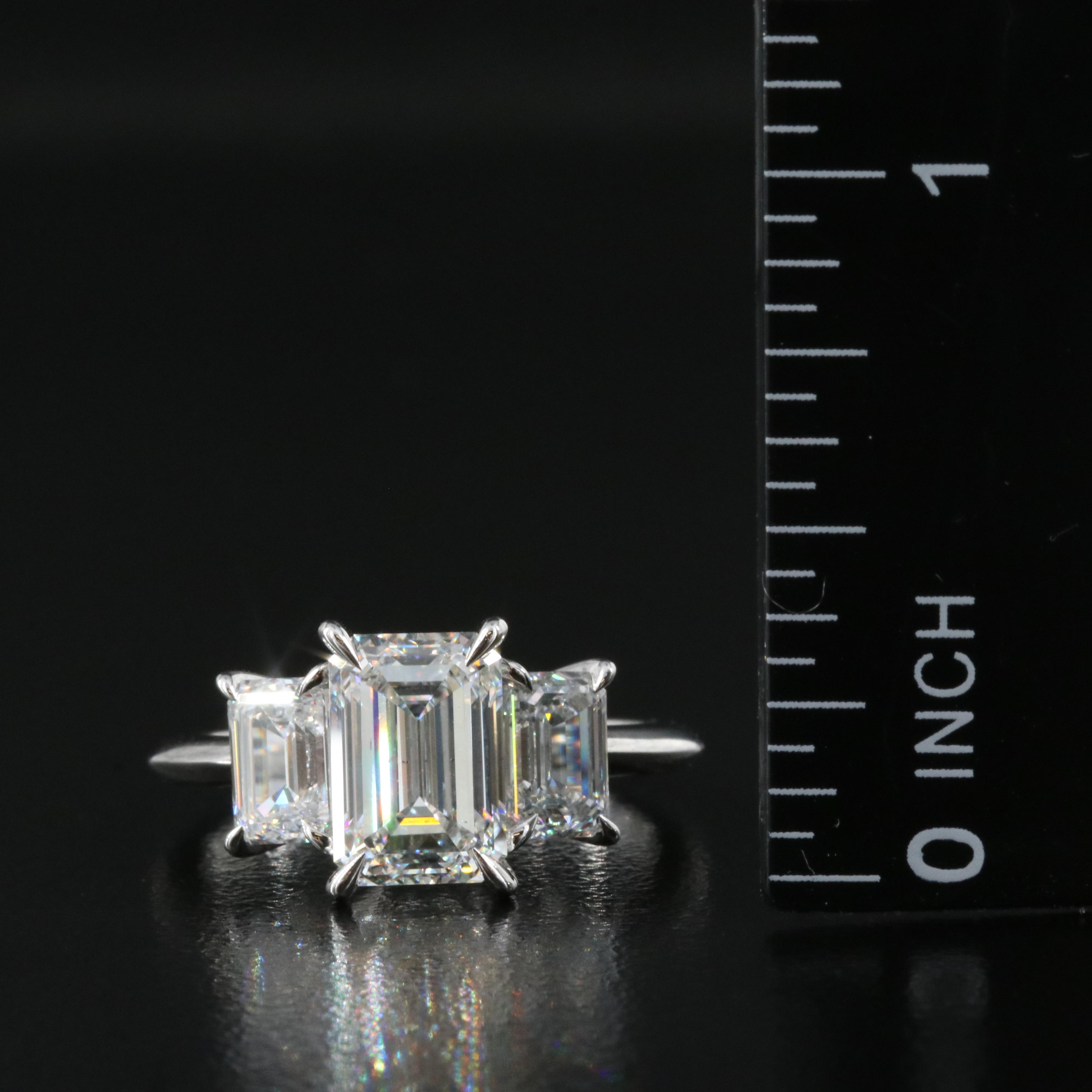 Platinum 3.89 CTW Lab Grown Diamond Ring with Online Digital IGI Report