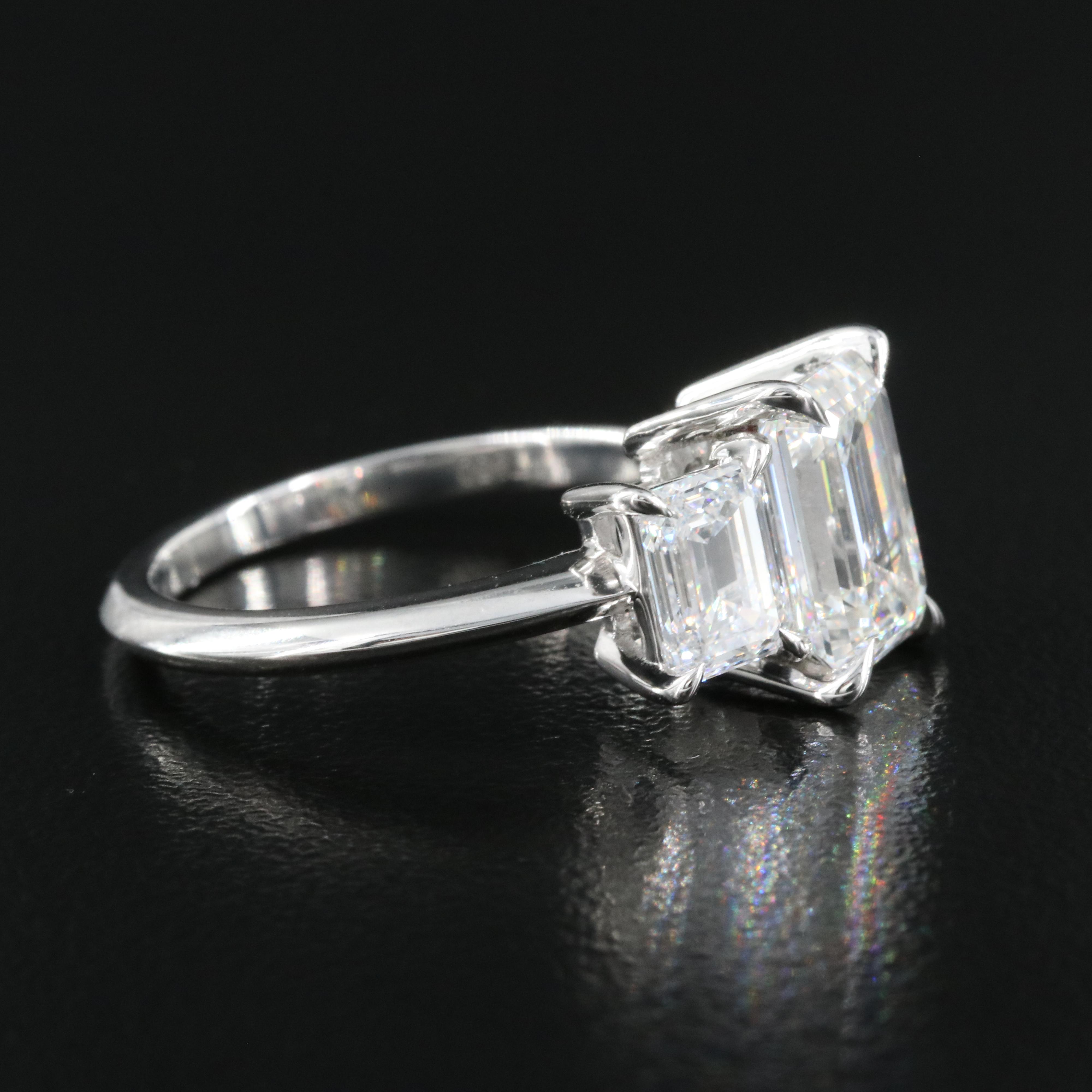 Platinum 3.89 CTW Lab Grown Diamond Ring with Online Digital IGI Report