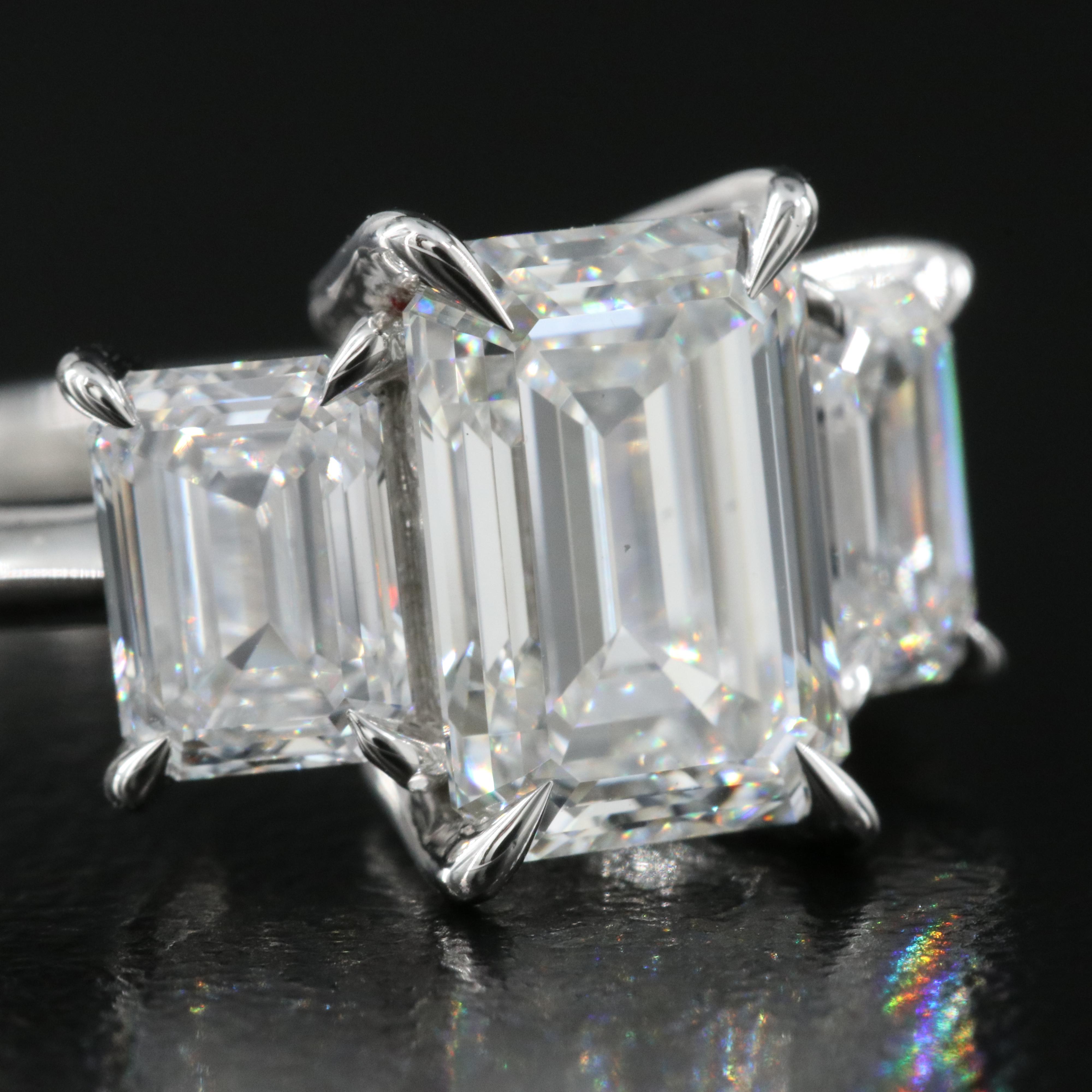 Platinum 3.89 CTW Lab Grown Diamond Ring with Online Digital IGI Report