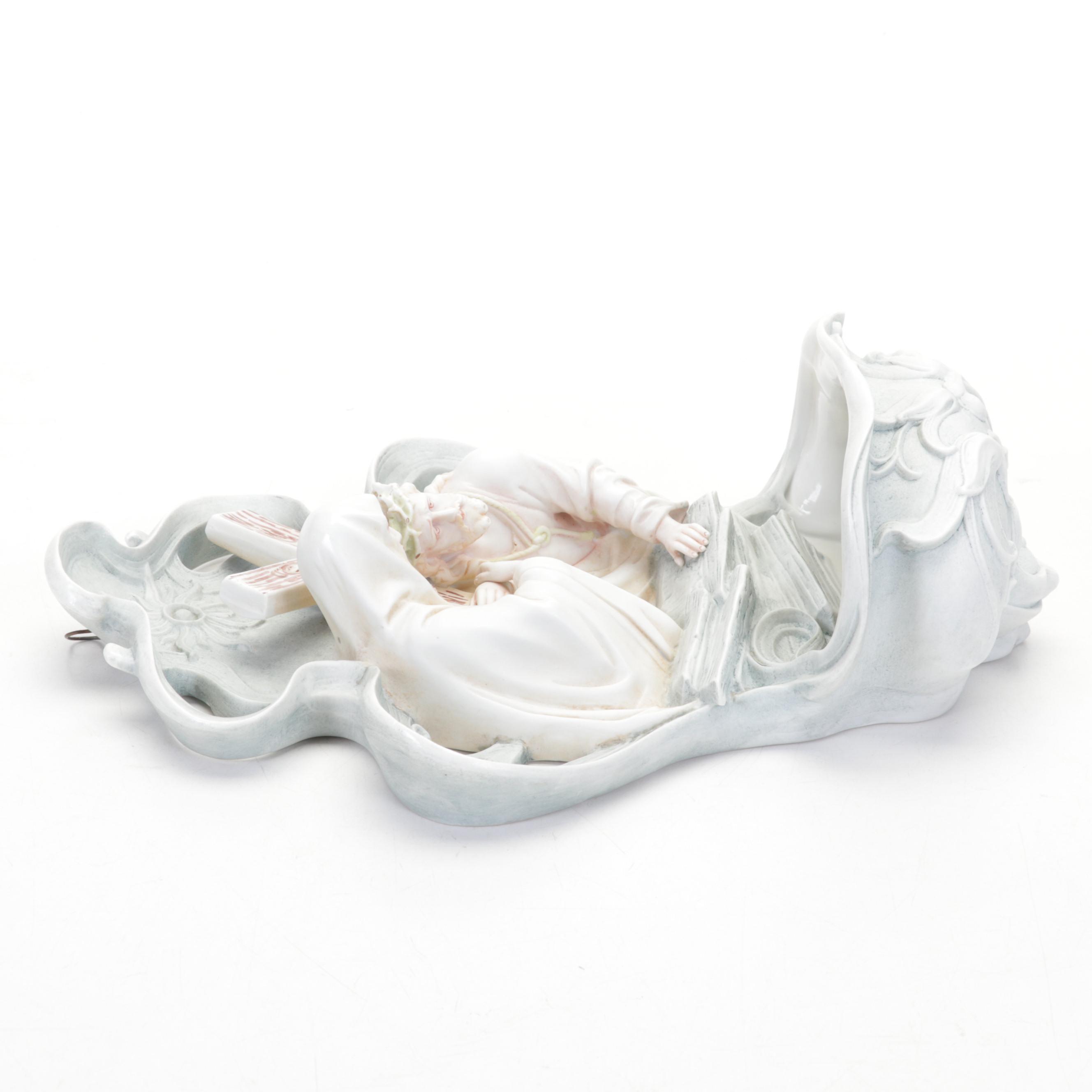 Volkstedt German Bisque Art Nouveau Holy Water Font