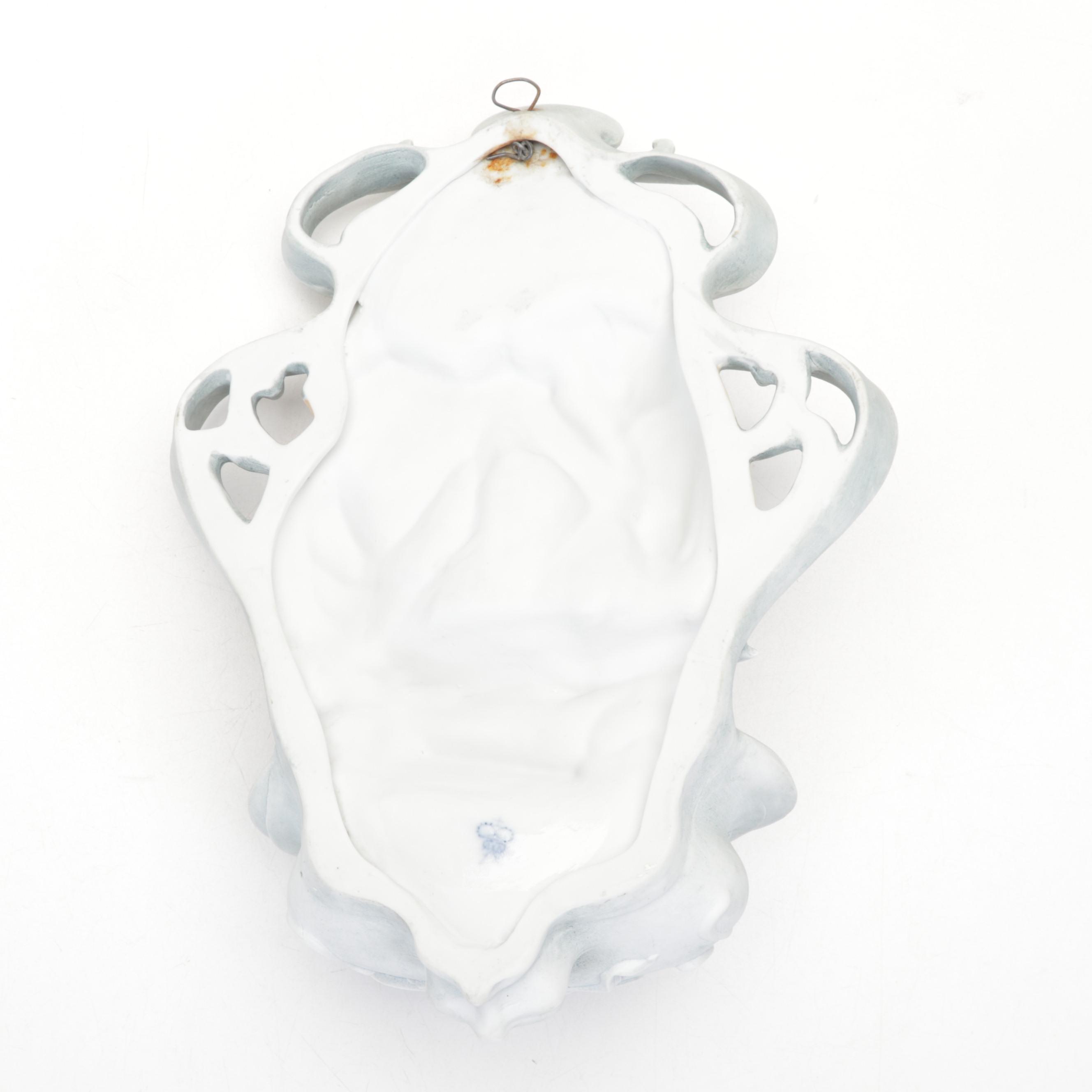 Volkstedt German Bisque Art Nouveau Holy Water Font