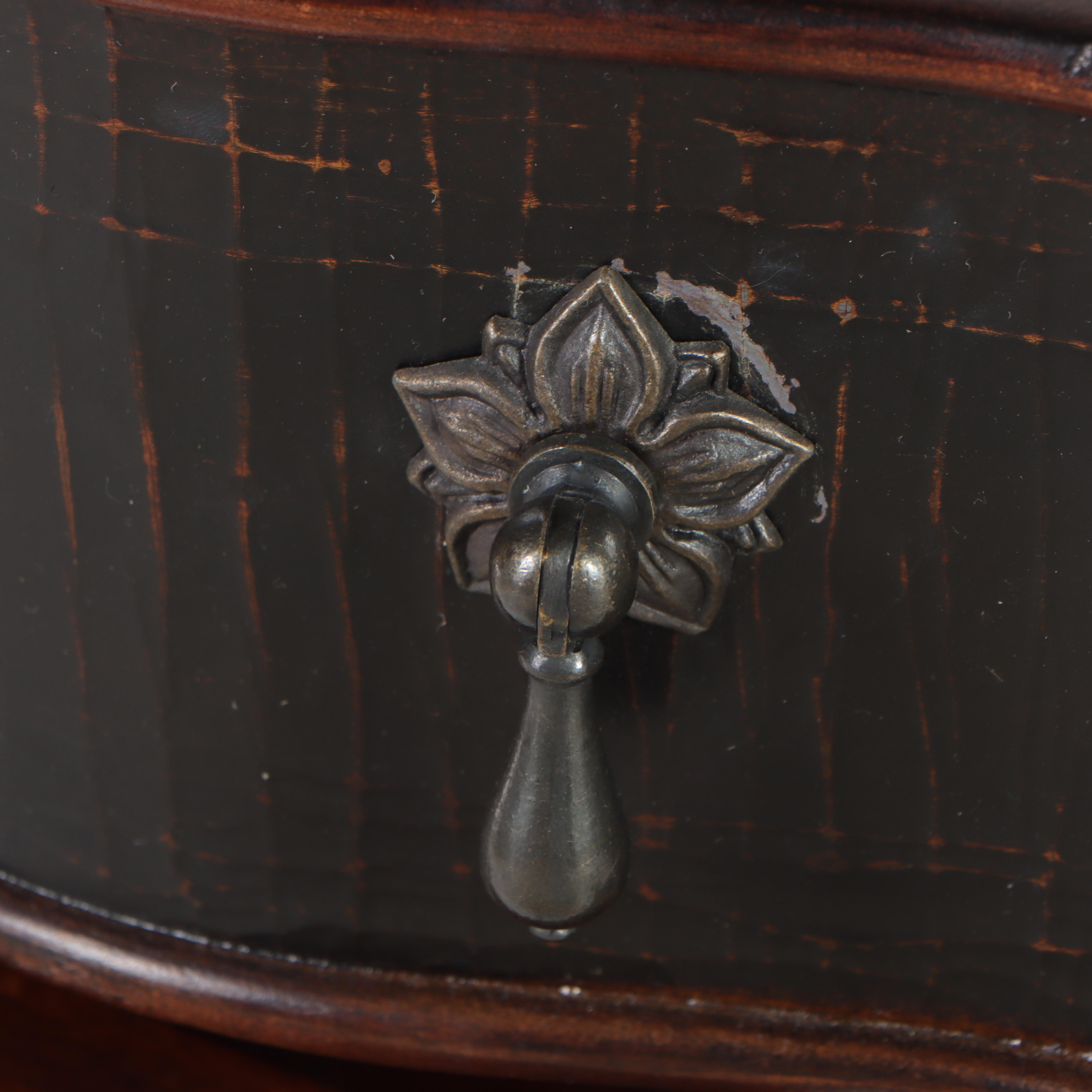 Ethan Allen "Lucca" Hardwood and Parcel-Ebonized Serpentine Four-Drawer Chest